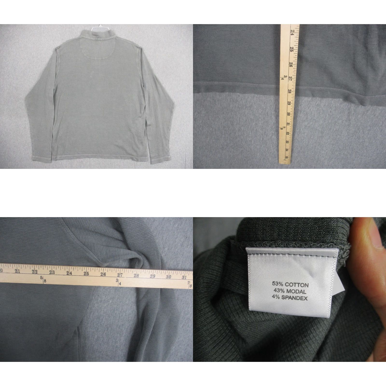 Peter Millar Peter Millar Seaside Sweater Large Gray 1/4 Zip Mock Neck Waffle Knit Mens Size US L / EU 52-54 / 3 - 8 Thumbnail