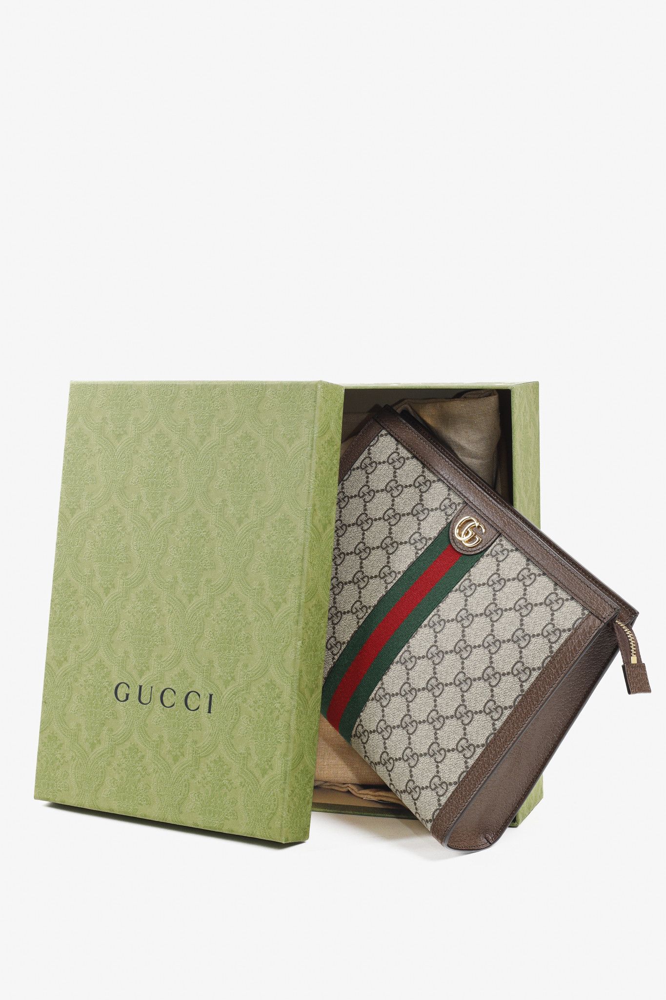 Gucci Gucci Ophidia Brown GG Supreme Monogram Clutch Pouch Size ONE SIZE - 13 Thumbnail
