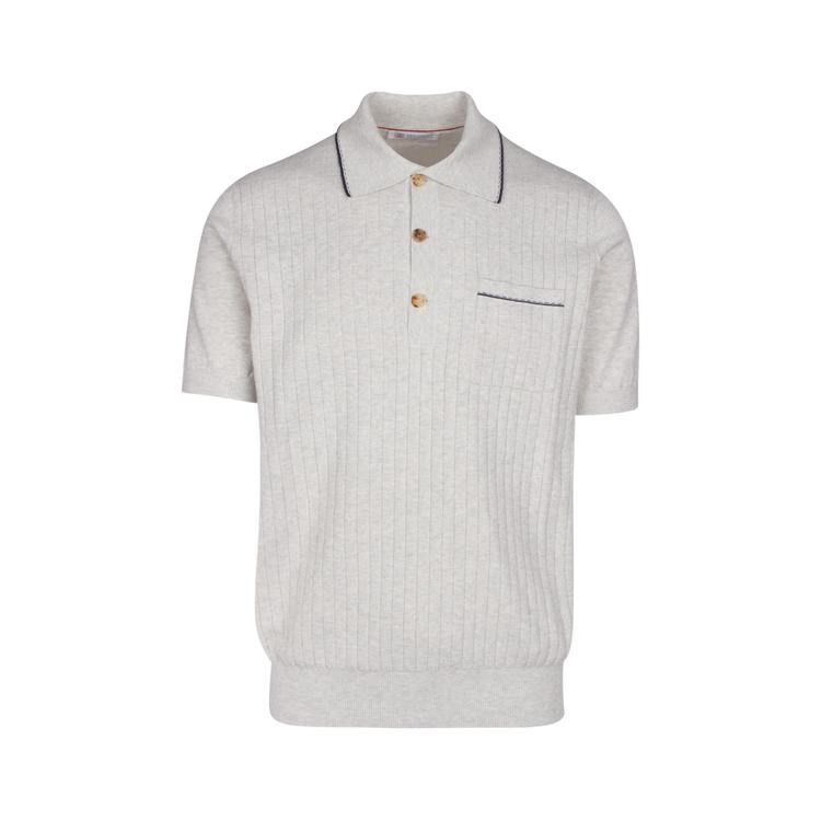 image of Brunello Cucinelli O1W1Db10524 Polo T-Shirt In Beige, Men's (Size XL)