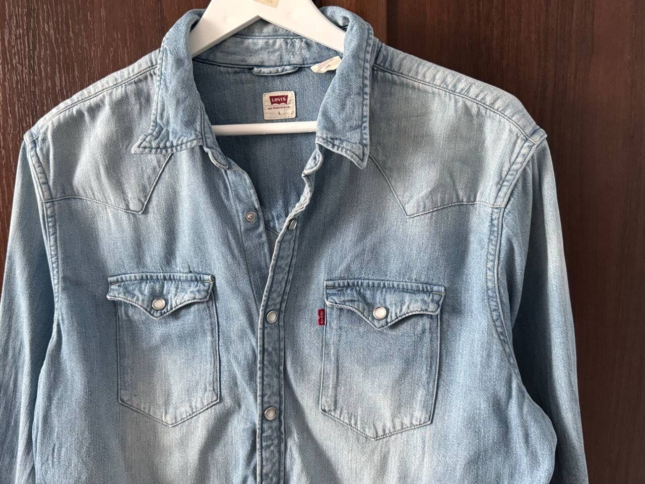 Levi's × Levi's Vintage Clothing Vintage Levi’s Washed Blue Denim Shirts Button Up Y2K Rare Size US L / EU 52-54 / 3 - 2 Thumbnail