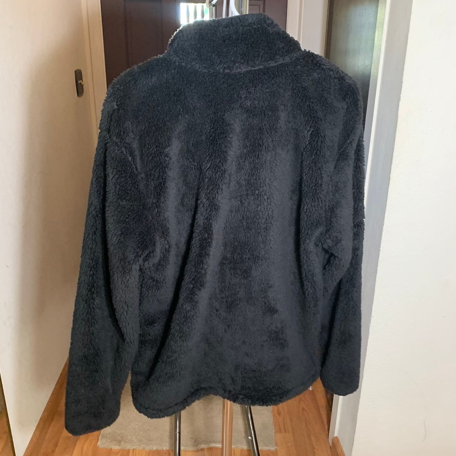 Pink PINK Women's Black Fuzzy Fleece 1/2 Zip Sweatshirt SIze S Size S / US 4 / IT 40 - 2 Thumbnail