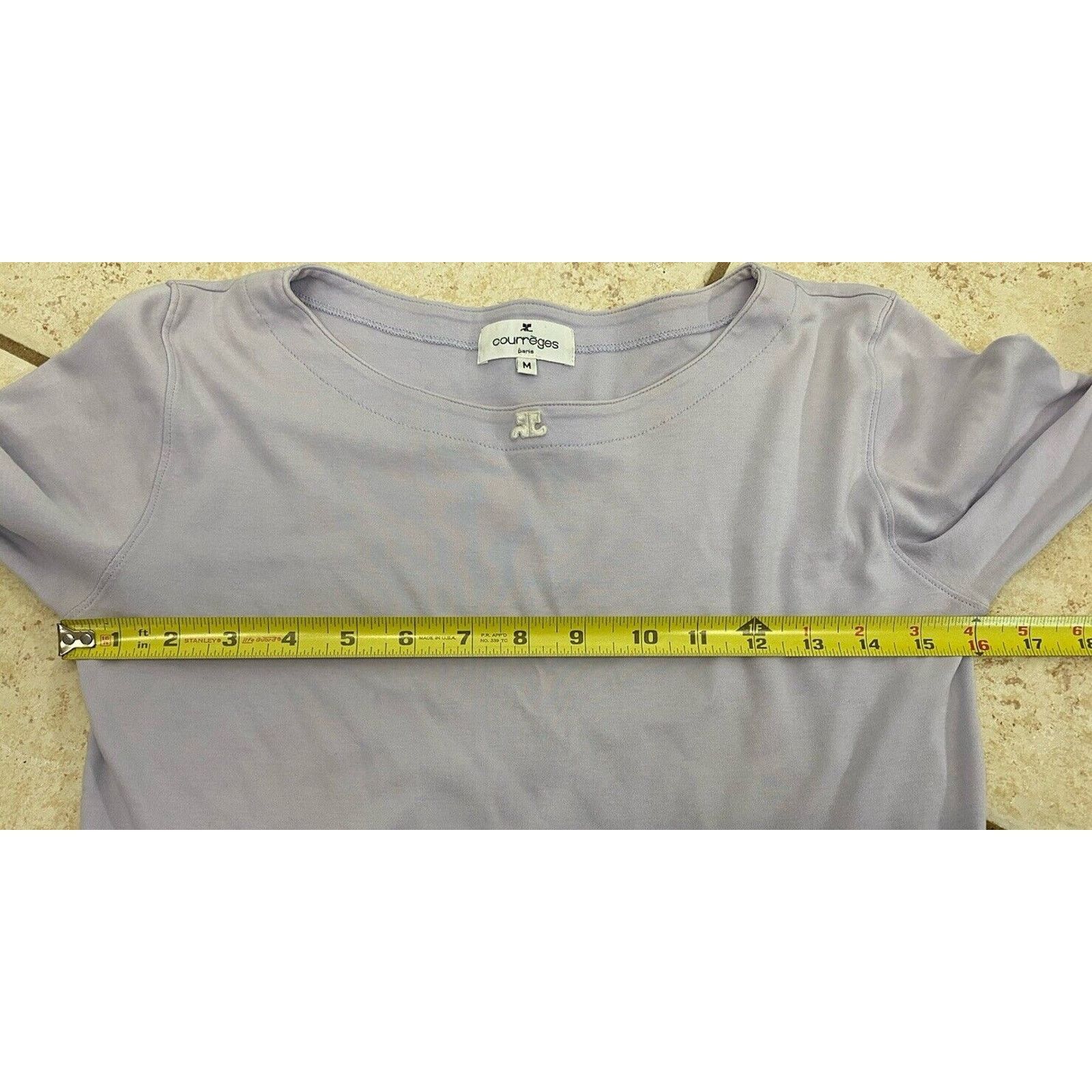 Courreges Vintage Courreges Lavender Purple 3/4 Sleeve T Shirt Paris Size M / US 6-8 / IT 42-44 - 6 Thumbnail