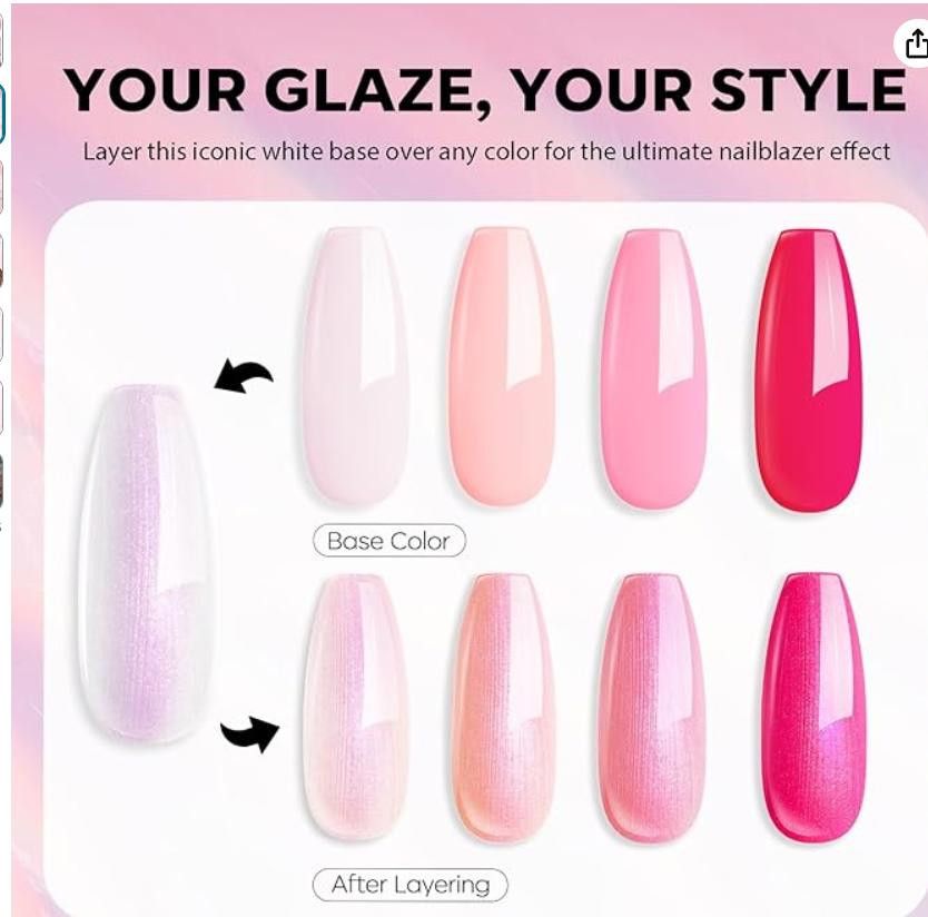 NBDN Nobrandedon Nail Polish 6 Colors Hot Pink White Nude Pink Shimmer Size ONE SIZE - 2 Thumbnail