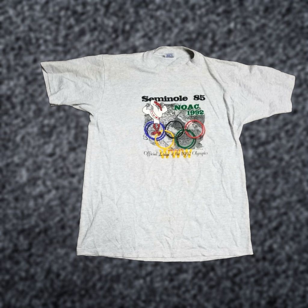Jerzees VTG Mens XL Florida Olympics Seminole Lodge Dbl Sided T Shirt USA 1992 Card? Size US XL / EU 56 / 4 - 1 Thumbnail