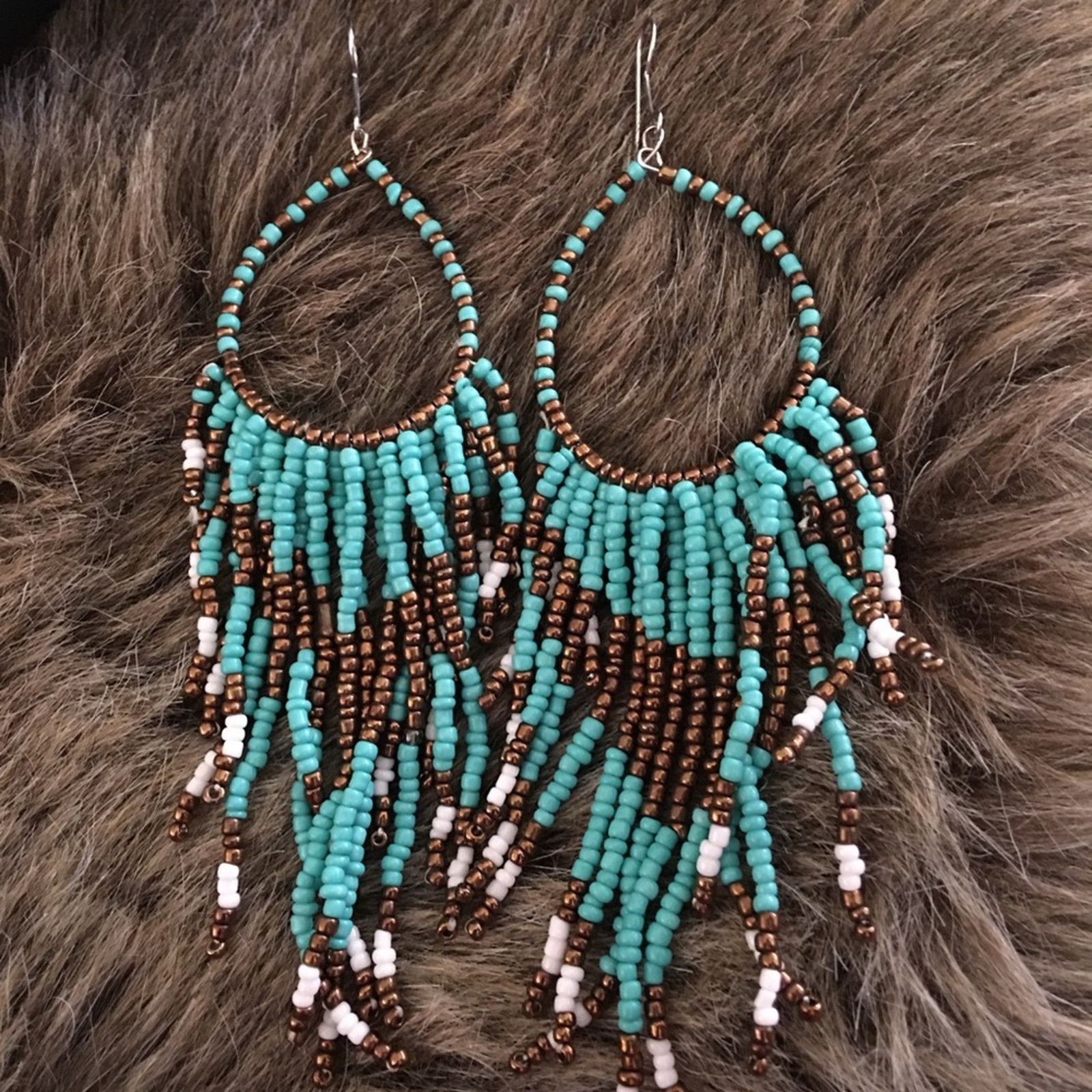 Jewelry Boho seed bead dangle fish hook earrings Size ONE SIZE - 2 Thumbnail