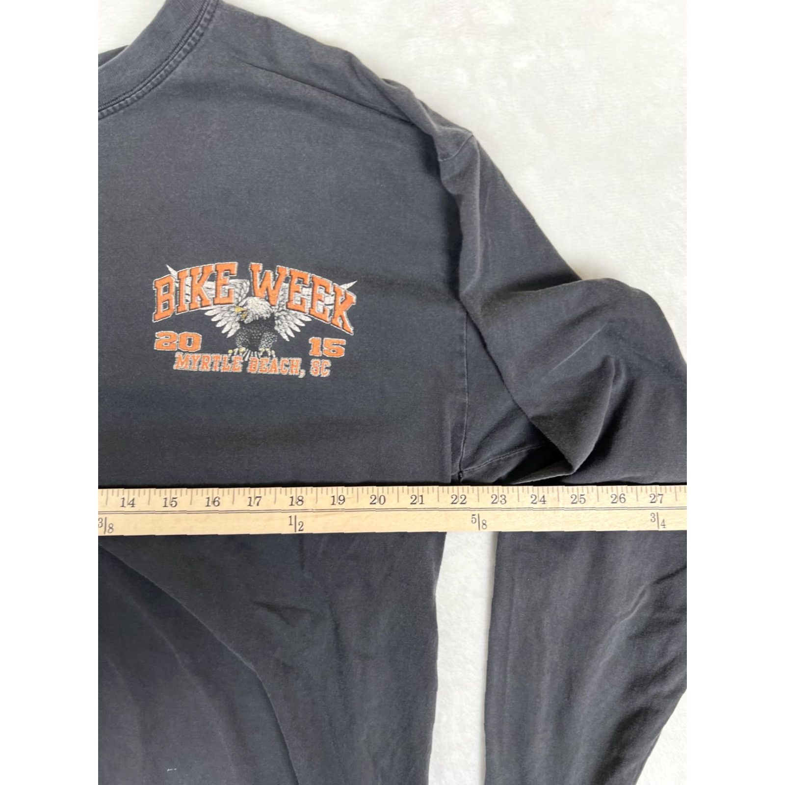 Vintage Bike Week Myrtle Beach Shirt Mens XL Gray Eagle Long Sleeve Biker 2015 Retro Size US XL / EU 56 / 4 - 6 Thumbnail