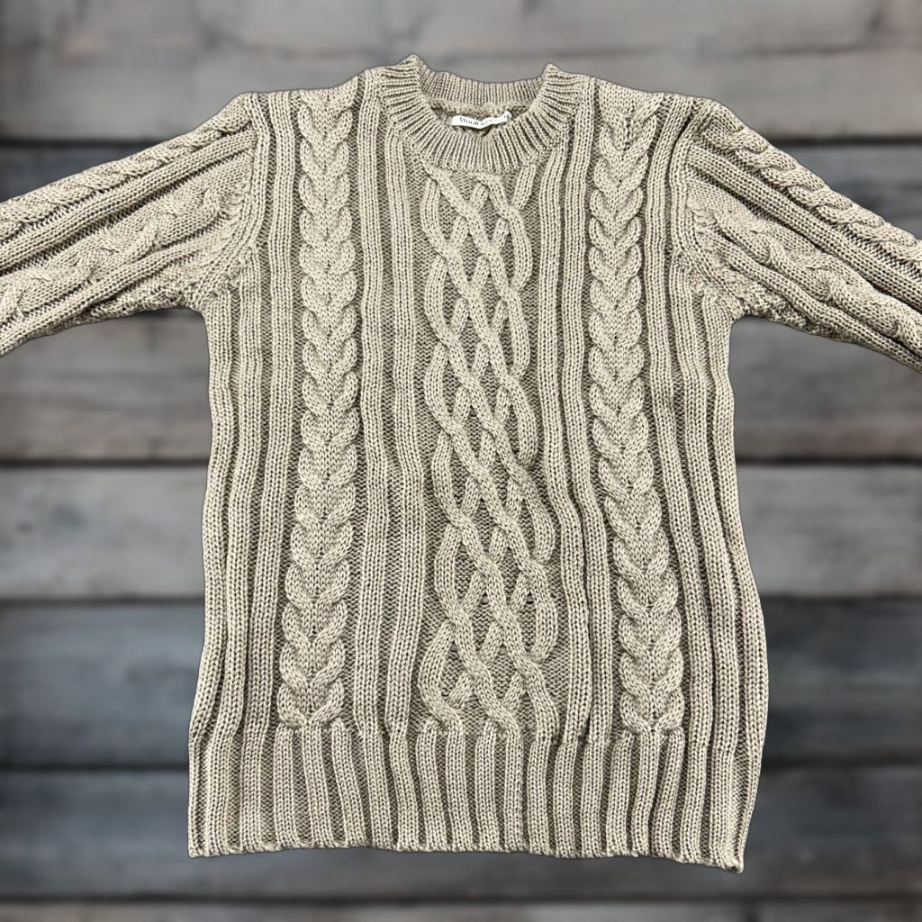 Vintage VINTAGE Woolovers Sweater Womens XS Brown Pullover Wool Crew Neck Fisherman Cable Knit 90s Autumn Winter Spring Casual Womens Pullover Size XS / US 0-2 / IT 36-38 - 1 Thumbnail