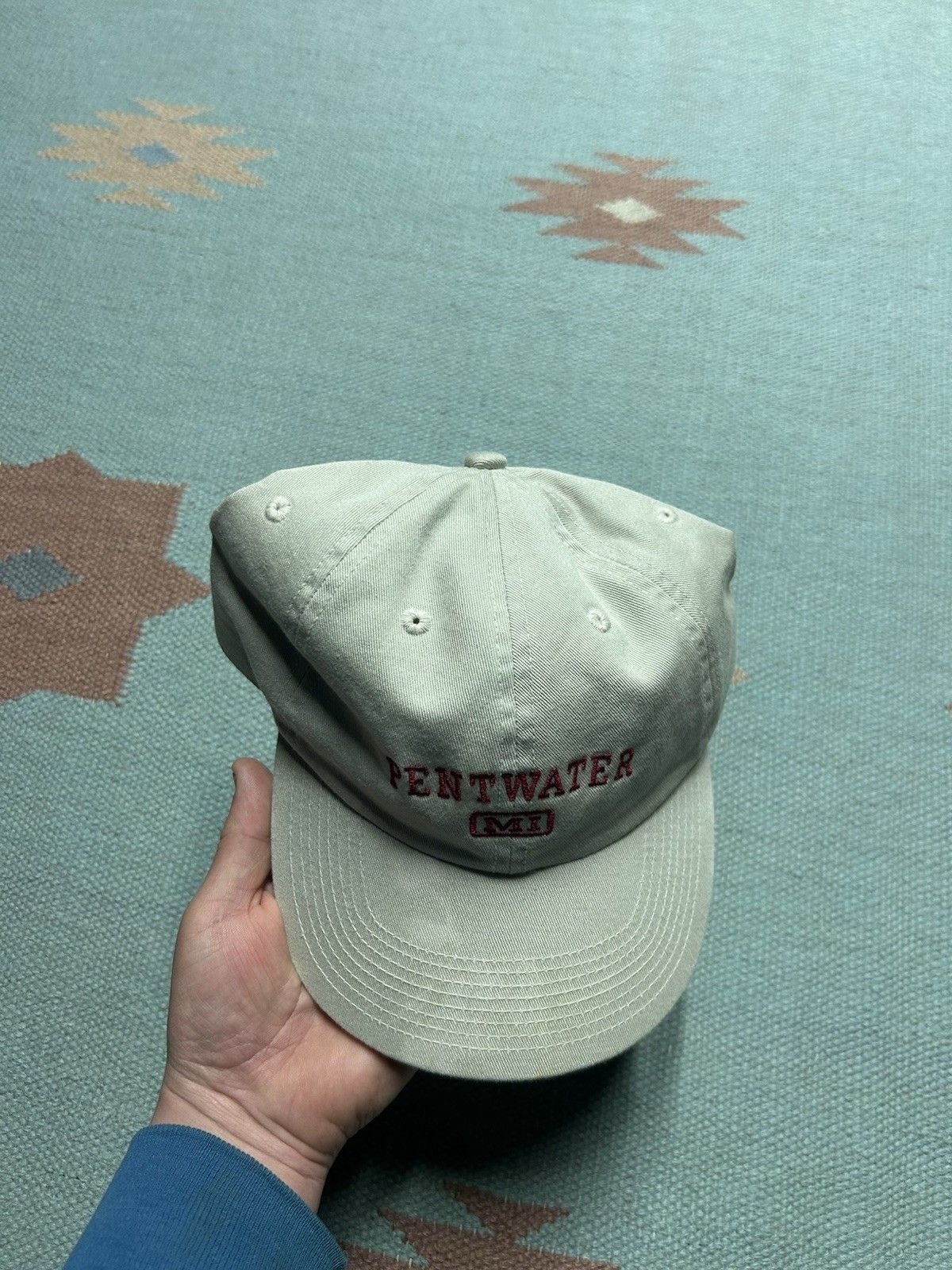 Vintage Vintage strapback hat Pentwater Michigan beige destination Size ONE SIZE - 3 Thumbnail