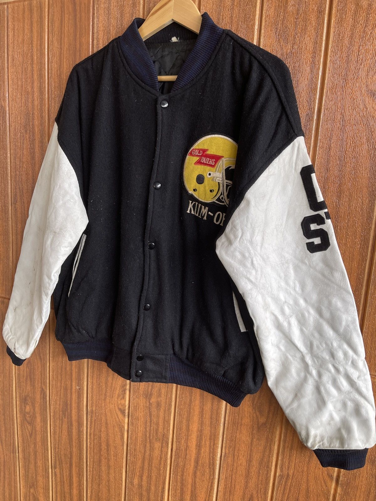 NFL Rare🔥Vtg 90s RAVENS KNUT Varsity Leather Jacket Size US XL / EU 56 / 4 - 8 Thumbnail