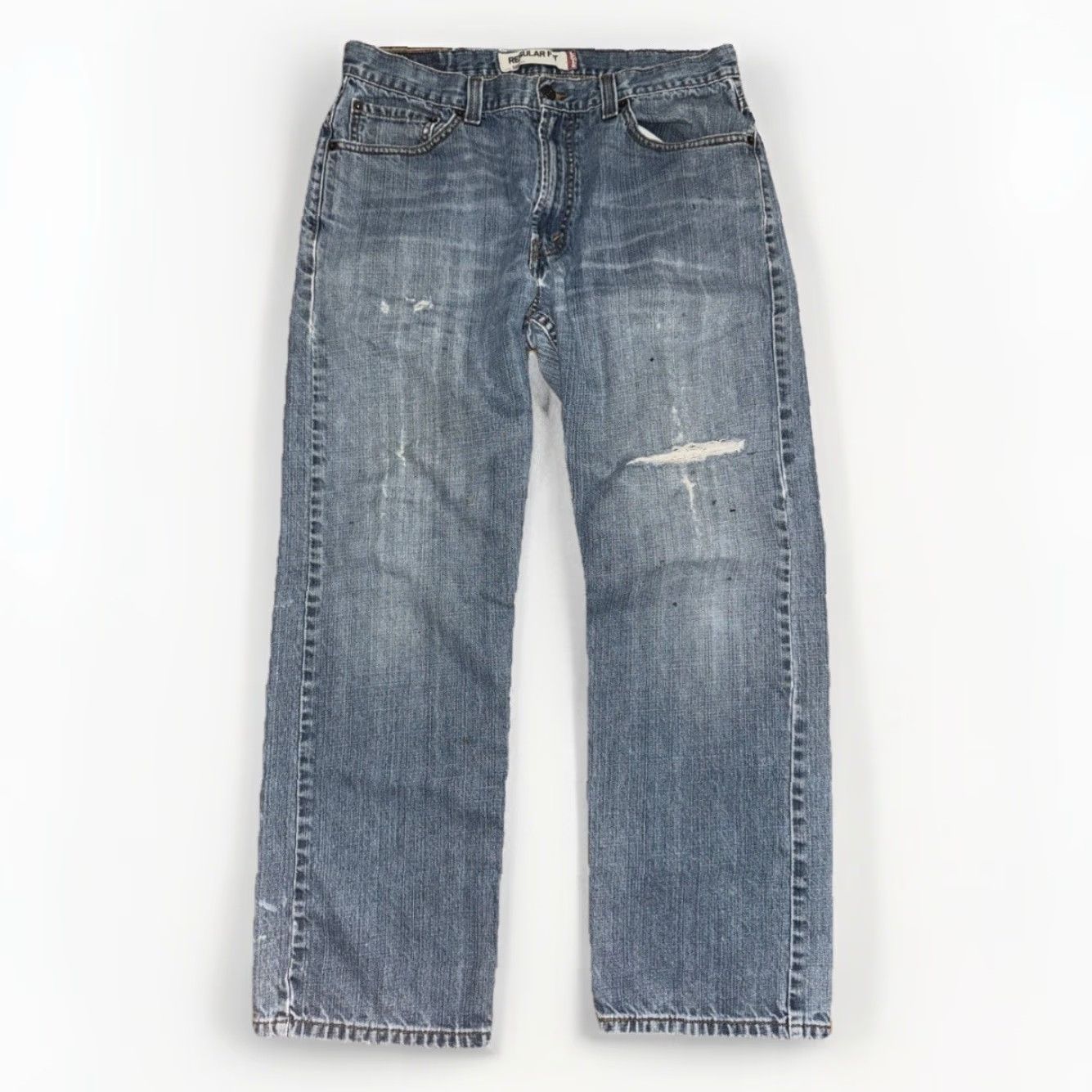 Levi's VINTAGE Levi’s 505 Jeans Blue Distressed Paint Grunge 34x29 Regular Fit Mens Straight 34 in 29 in Denim Size US 34 / EU 50 - 2 Thumbnail