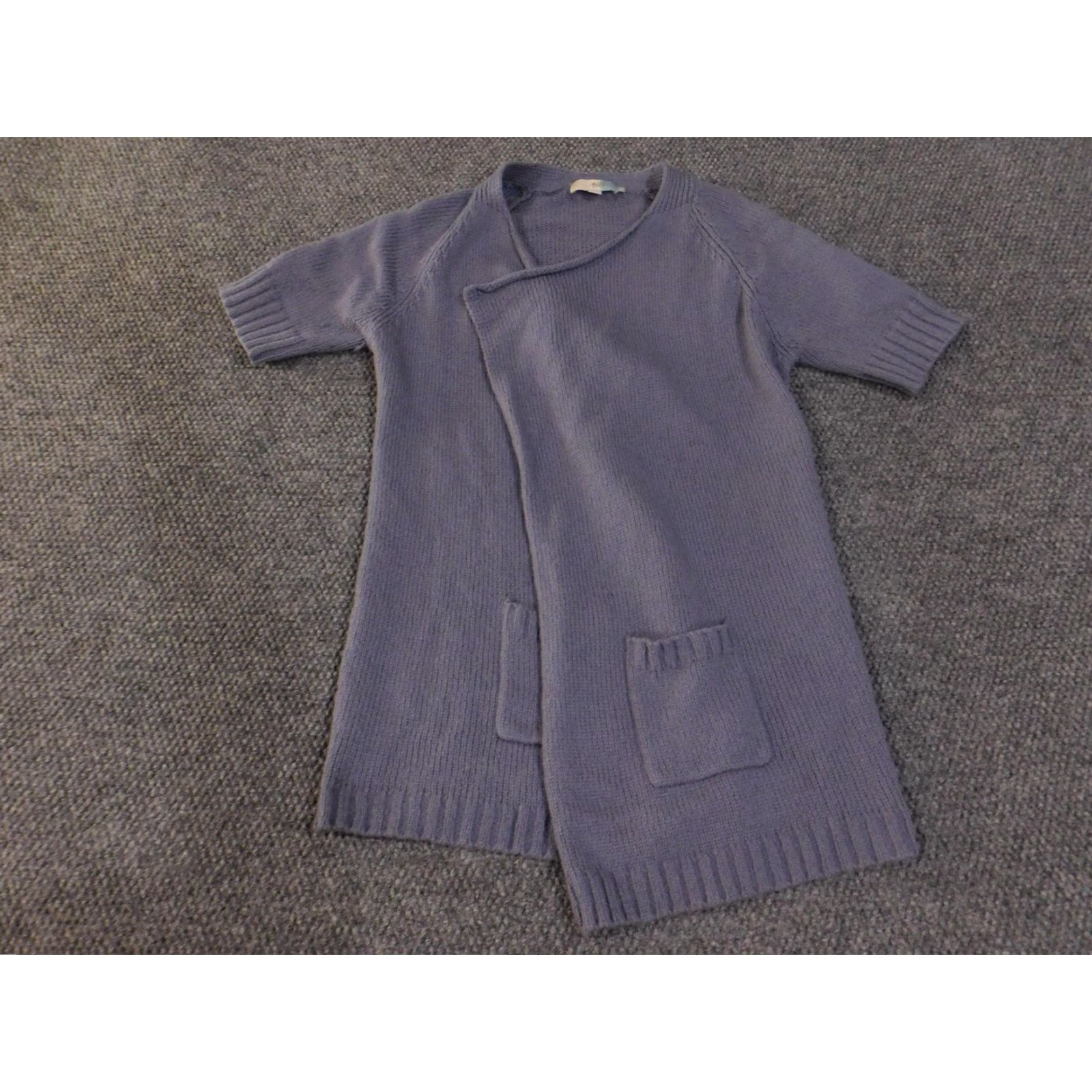Boden Boden Cardigan Womens US 8 Purple Short Sleeve Open Front Wool Alpaca Knit Sweater Size M / US 6-8 / IT 42-44 - 2 Thumbnail