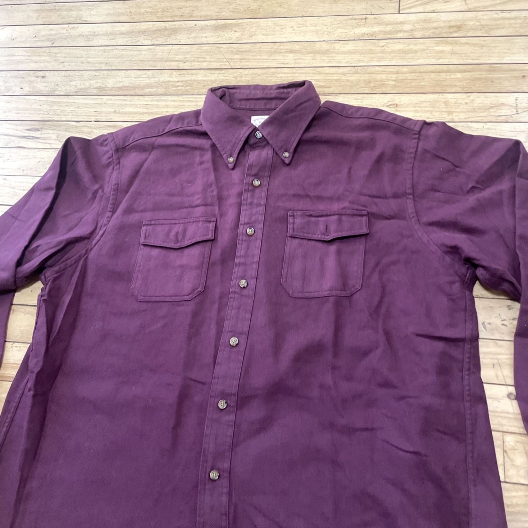 Brooks Brothers VINTAGE Brooks Brothers 1818 Wool Button Shirt Men XL Long Sleeve Militaria Red Maroon Wool Button-Up Shirt Mens XL Long Sleeve Red Militaria Size US XL / EU 56 / 4 - 4 Thumbnail