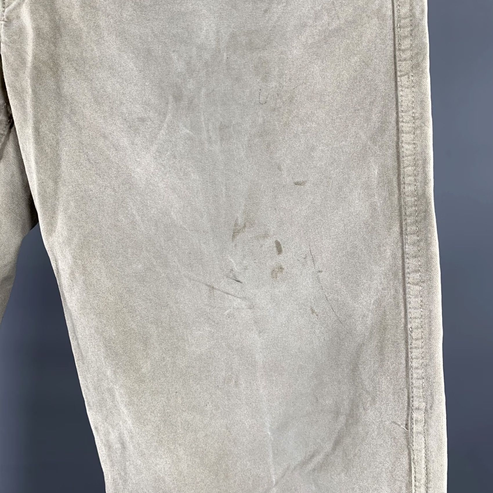 Visvim VISVIM Size L Khaki Distressed Cotton Button Fly Casual Pants Size US 33 - 5 Thumbnail
