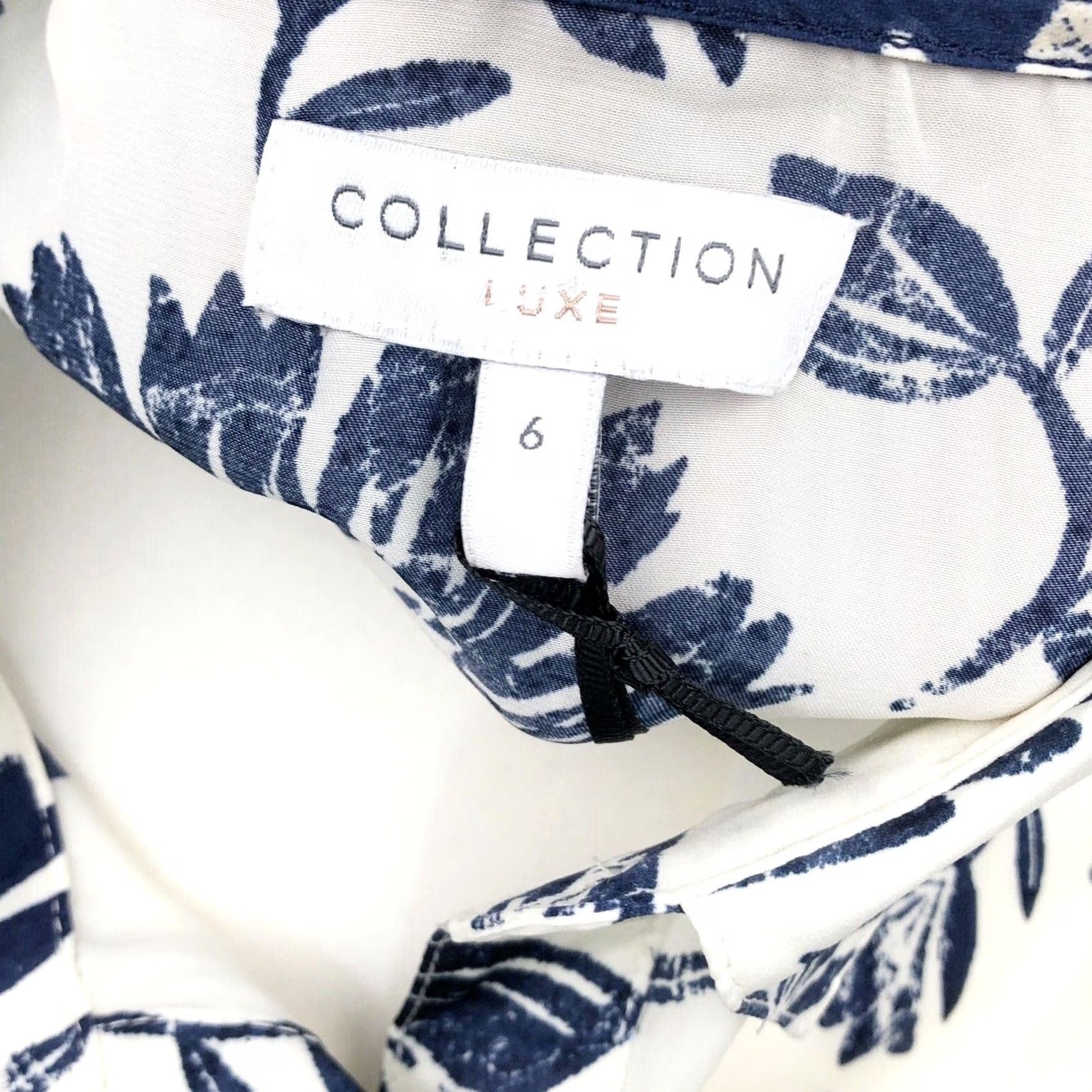 NEXT NEXT Collection Luxe Oversized Shirt Blouse - Floral Rabbits - Cream & Blue - Short Sleeve - UK 6 - Womens Size M / US 6-8 / IT 42-44 - 5 Thumbnail