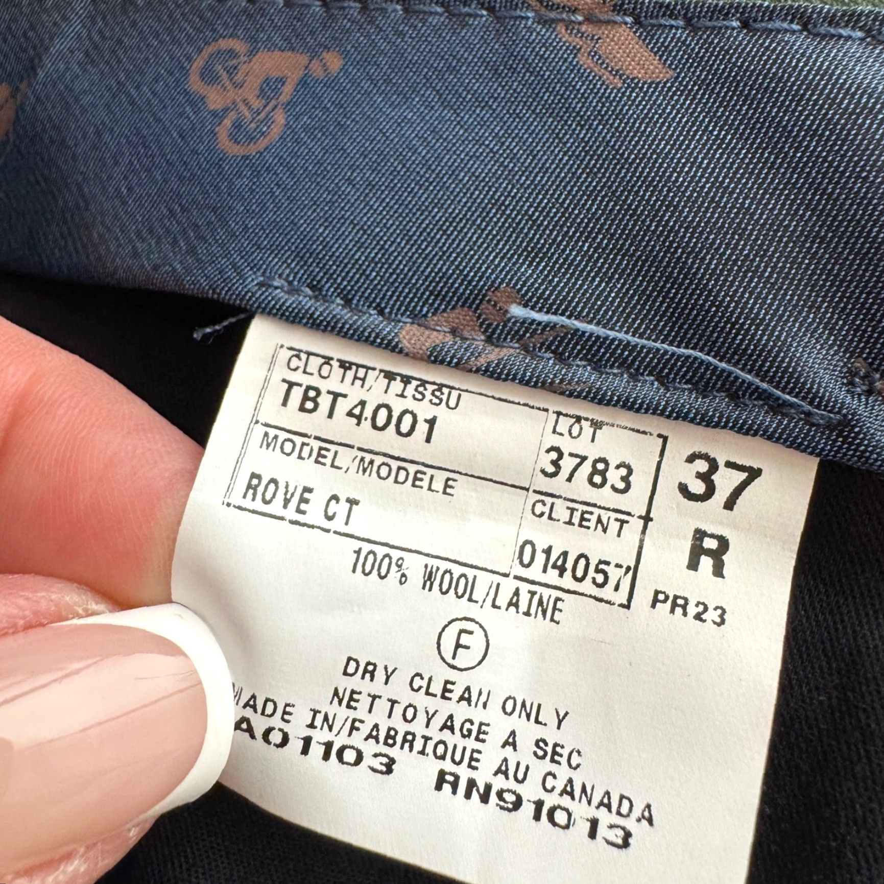 Ted Baker Ted Baker London Mens 37R Navy Blue 100% Wool Micro Pattern Dress Pants TBT4001 Size US 37 - 5 Thumbnail