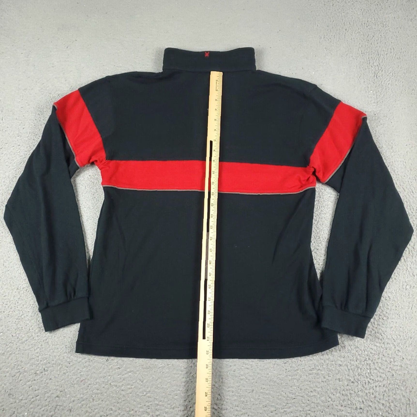 Spyder Spyder Mens Black Red 1/4 Zip Pullover Sweater Small Cotton Long Sleeve Mock Neck Logo Accents Size US S / EU 44-46 / 1 - 6 Thumbnail