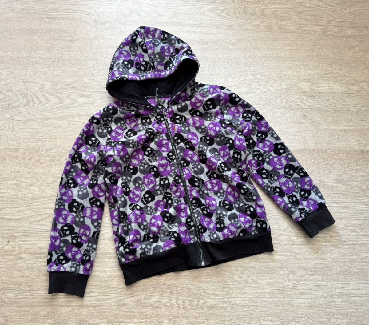 Vintage Vintage y2k Skull Japanese Women’s Fleece Full Zip Hoodie Size S / US 4 / IT 40 - 1 Thumbnail