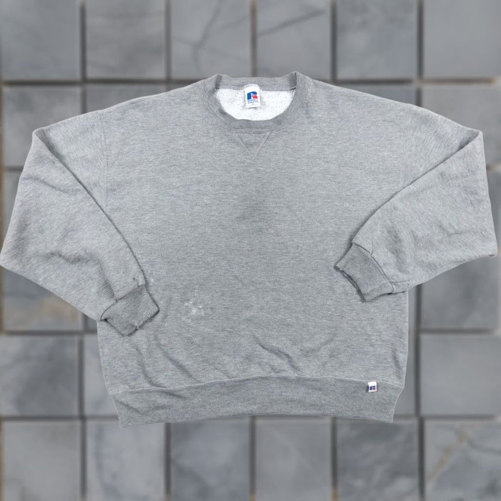 Russell Athletic VINTAGE Russell Athletic Sweatshirt Mens XLarge Gray Crewneck Sweater Distressed Size US XL / EU 56 / 4 - 1 Thumbnail