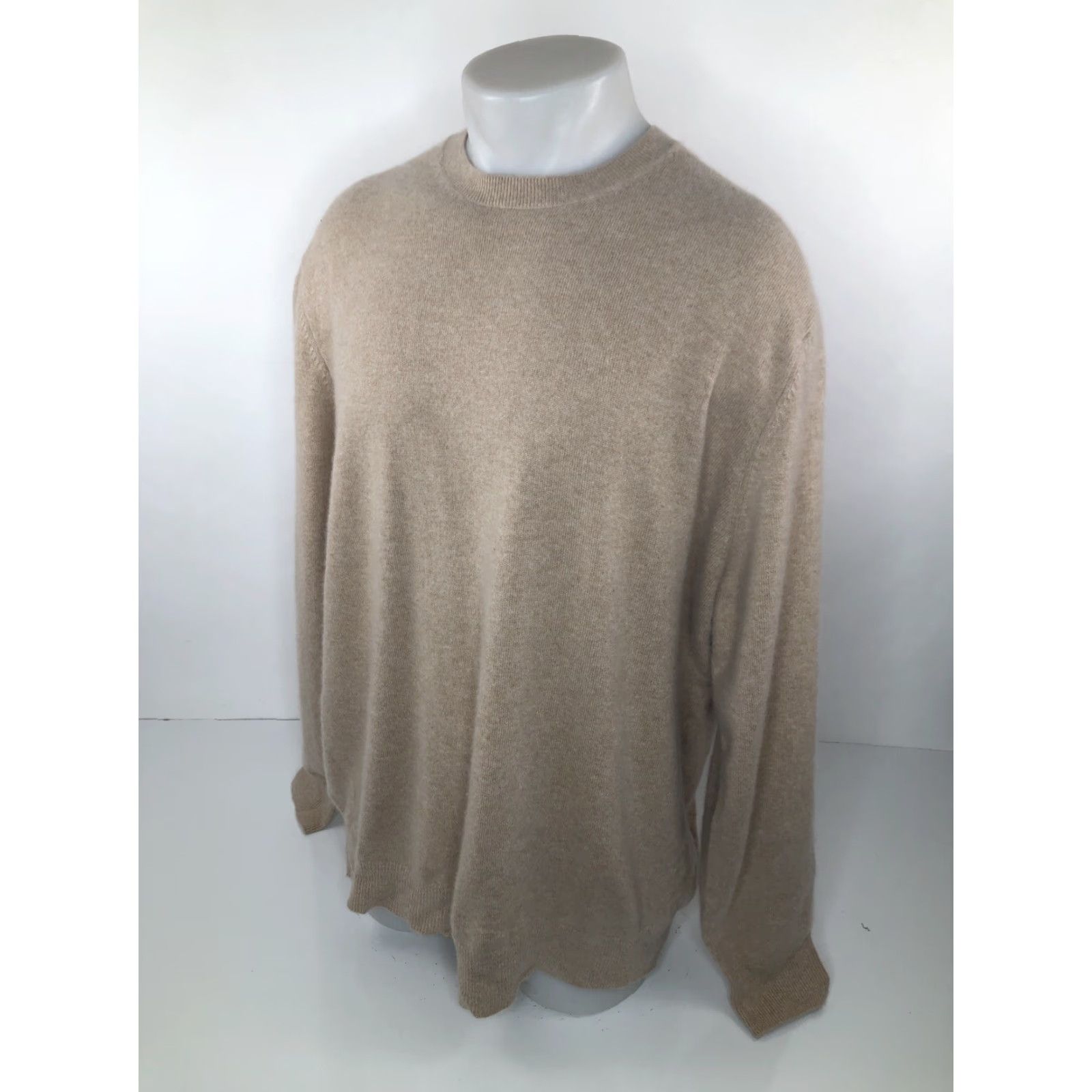 Lands' End Lands' End / Cashmere Wool Mens XL Sweater Shirt Pullover Light Brown Beige Mens XL Wool Cashmere Pullover Sweater 90s? Size US XL / EU 56 / 4 - 3 Thumbnail