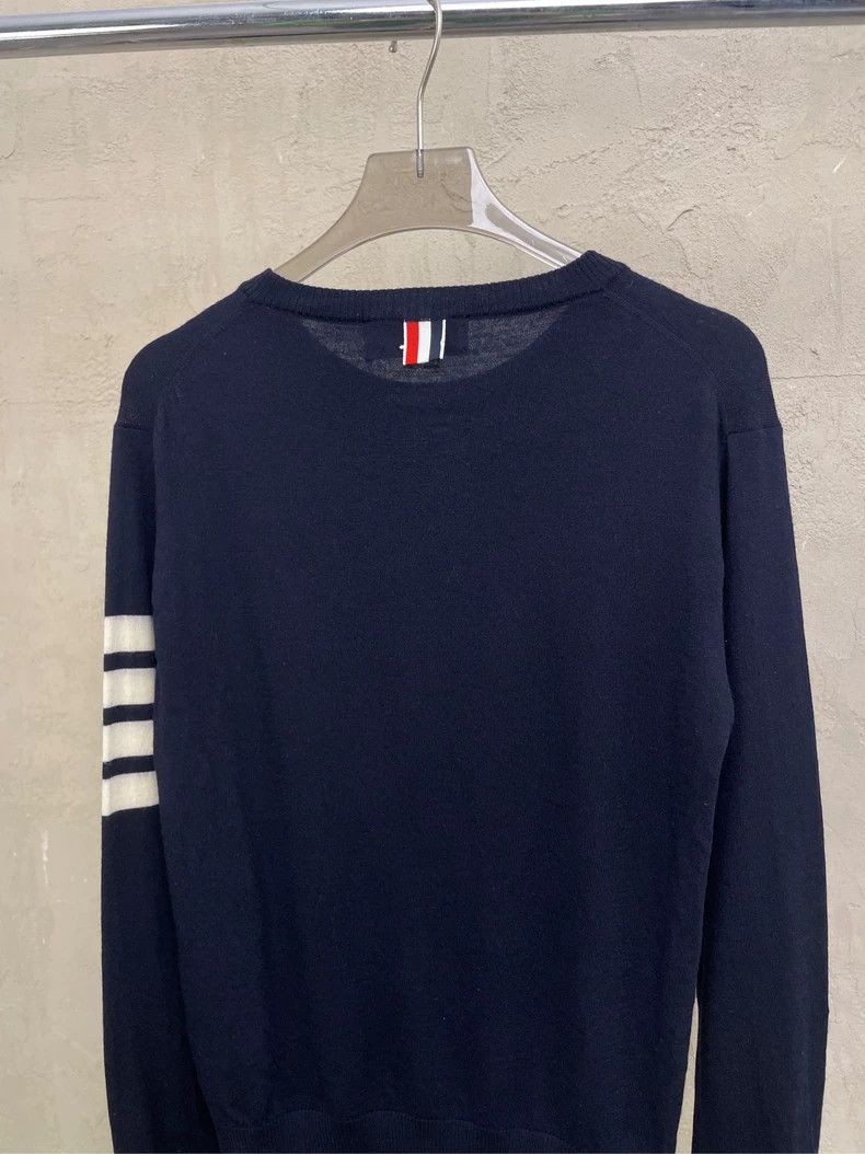 Thom Browne Thom Browne size1 Blue and green round collar wool sweater Size US S / EU 44-46 / 1 - 5 Thumbnail
