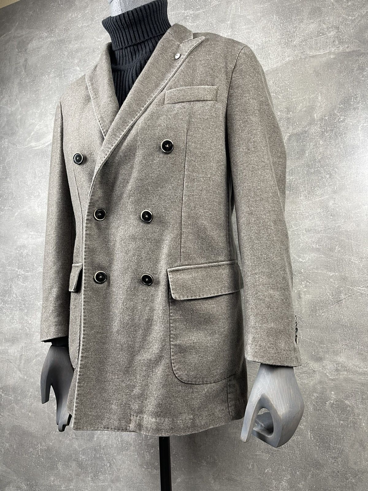 L.B.M. 1911 L.B.M. 1911 Wool Classic Double Breasted Italian Belted Coat Size US L / EU 52-54 / 3 - 4 Thumbnail