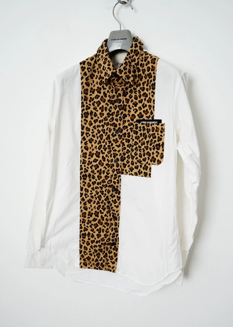 Yohji Yamamoto Yohji Yamamoto Leopard Patchwork Collar Shirt Size US M / EU 48-50 / 2 - 2 Thumbnail