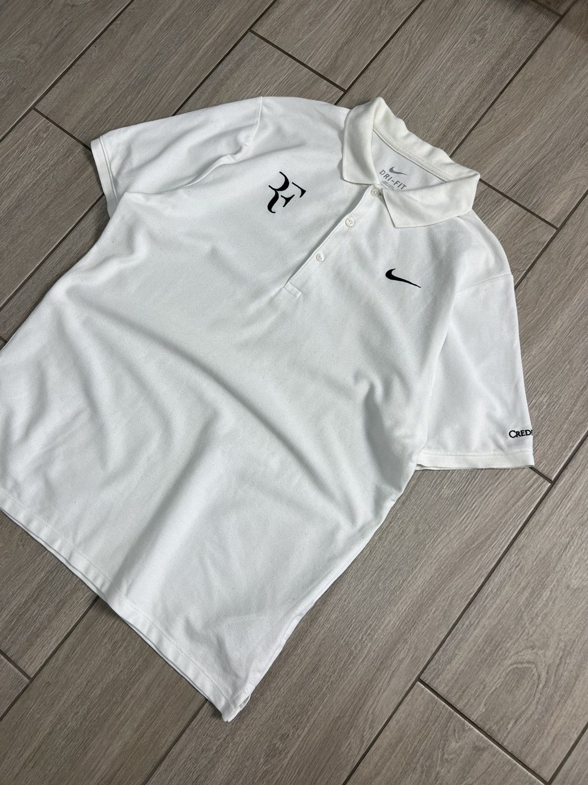 Nike Nike Roger Federer Embroidered Polo T Shirt White Men 2011 Size US L / EU 52-54 / 3 - 5 Thumbnail