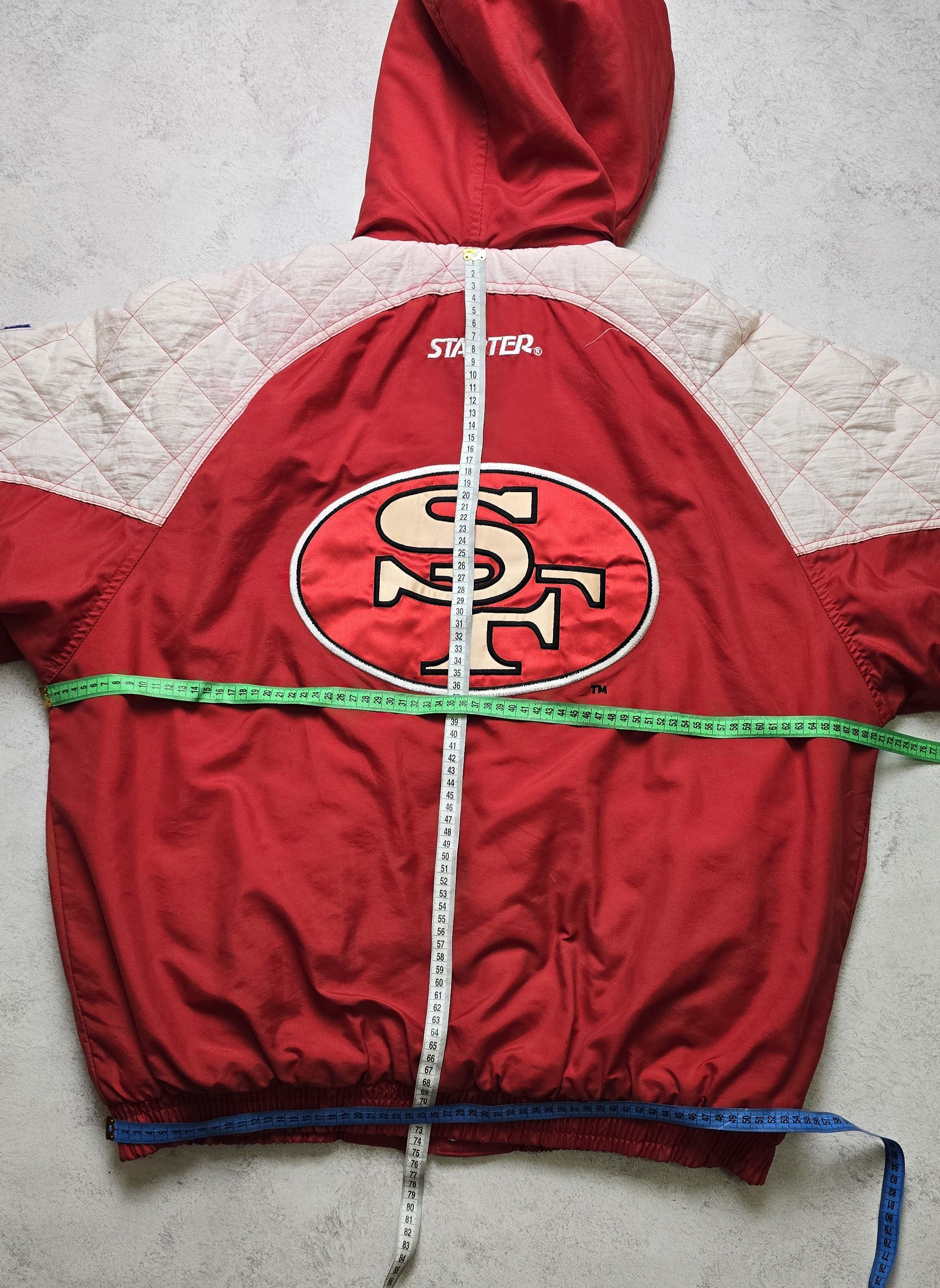 Starter VTG San Francisco 49ers Puffer Jacket 90s Hooded Big Logo Size US XL / EU 56 / 4 - 5 Thumbnail