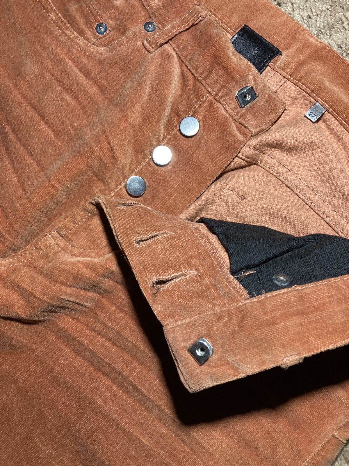 Dior AW05 Dior Velvet Peach Semi Flare Jeans Skinny 2005 Hedi Size US 27 - 6 Thumbnail