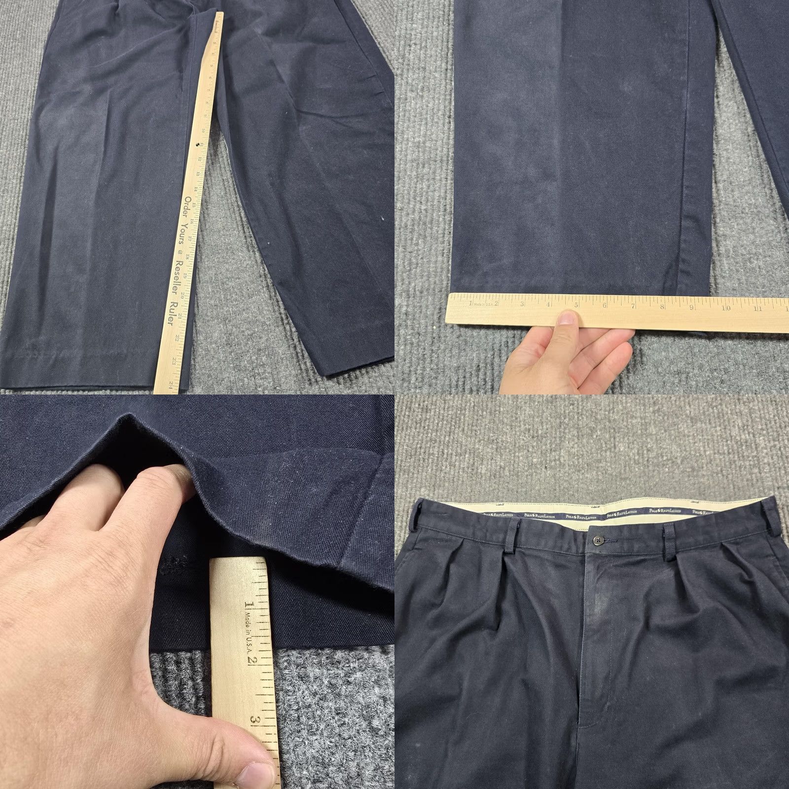 Polo Ralph Lauren Polo Ralph Lauren Pants Mens 37x24 Blue Pleated Classic Fit Chino Made USA Size US L / EU 52-54 / 3 - 8 Thumbnail