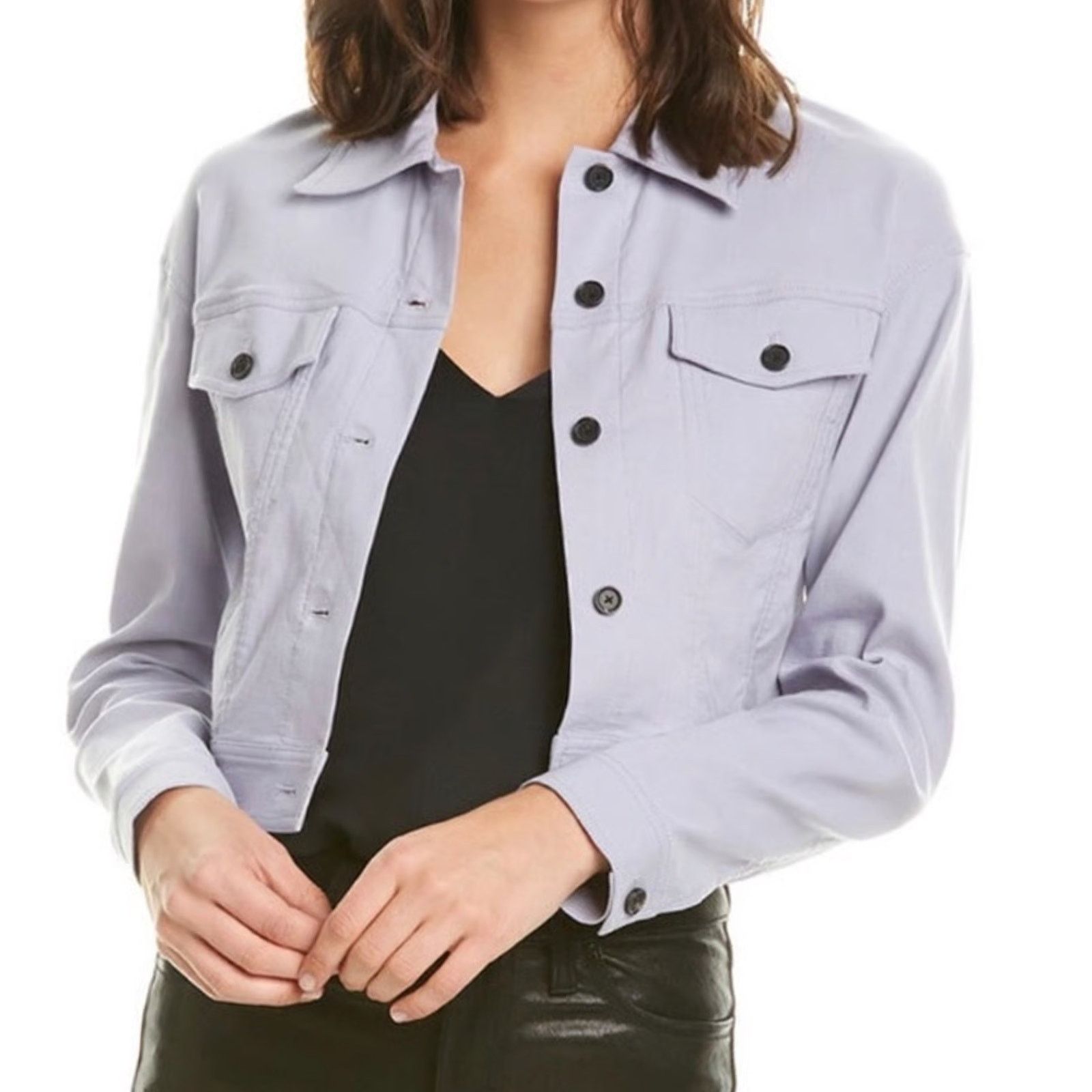 A.L.C. A.L.C Oxford Cropped Jacket Lilac Lavender Size XS / US 0-2 / IT 36-38 - 1 Thumbnail