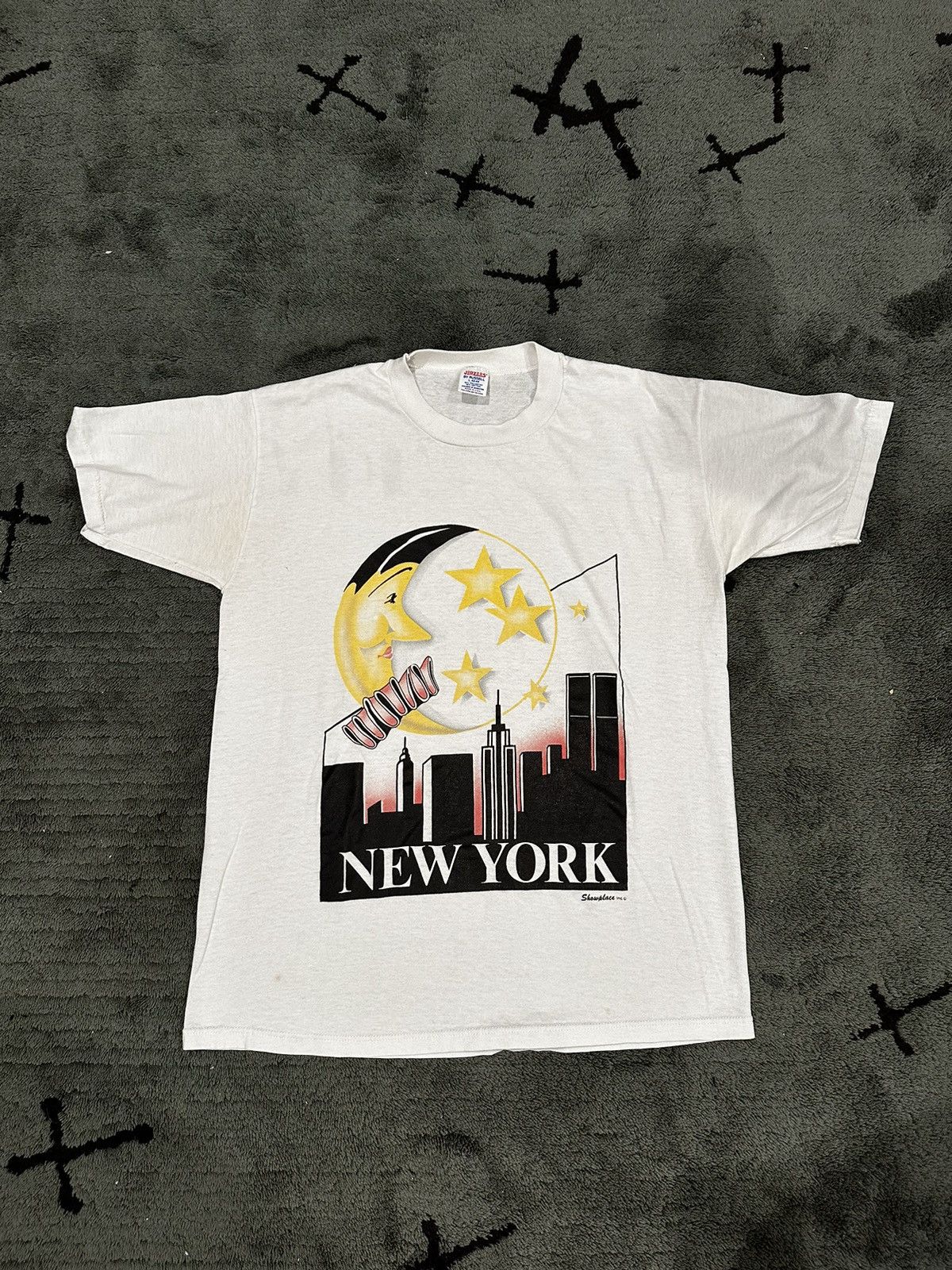 Jerzees × Russell Athletic × Vintage Vintage “New York” Moon Single Stitch Graphic T Size US L / EU 52-54 / 3 - 1 Thumbnail