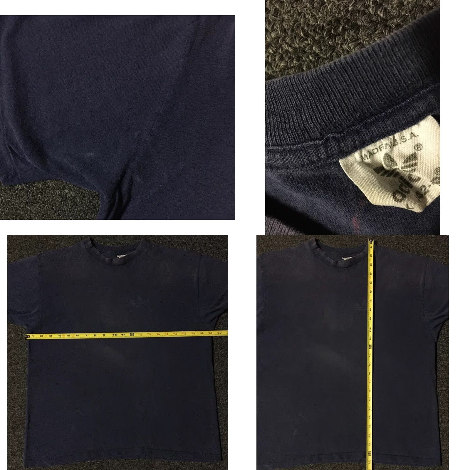 Adidas VINTAGE Adidas Shirt S Mens Blue 90s Distressed Surf Skate Biker Thrashed Grunge Track Boardriding USA Thrift Graphic Tee Size US S / EU 44-46 / 1 - 10 Thumbnail