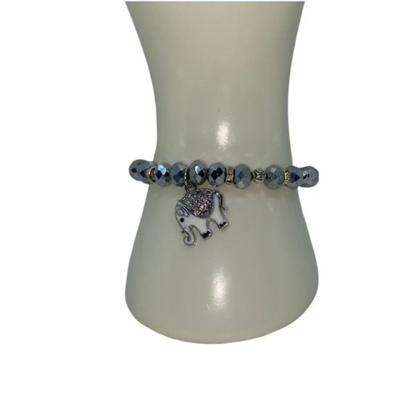 Other NWT Silver Beaded Silver-Tone Elephant Stretch Bracelet Size ONE SIZE - 1 Thumbnail
