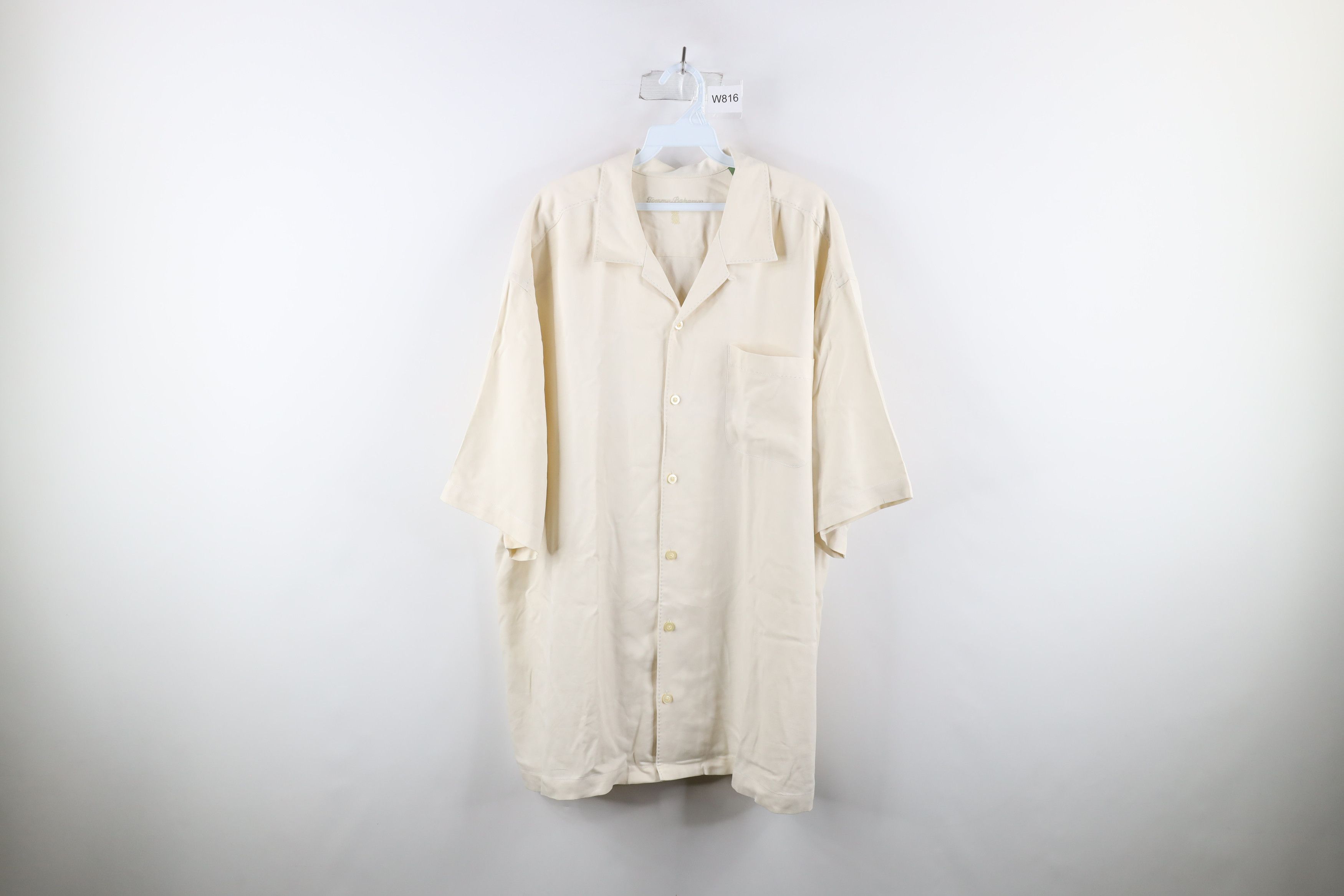 Tommy Bahama Tommy Bahama Short Sleeve Loop Collar Button Shirt Cream Size US XXL / EU 58 / 5 - 1 Thumbnail