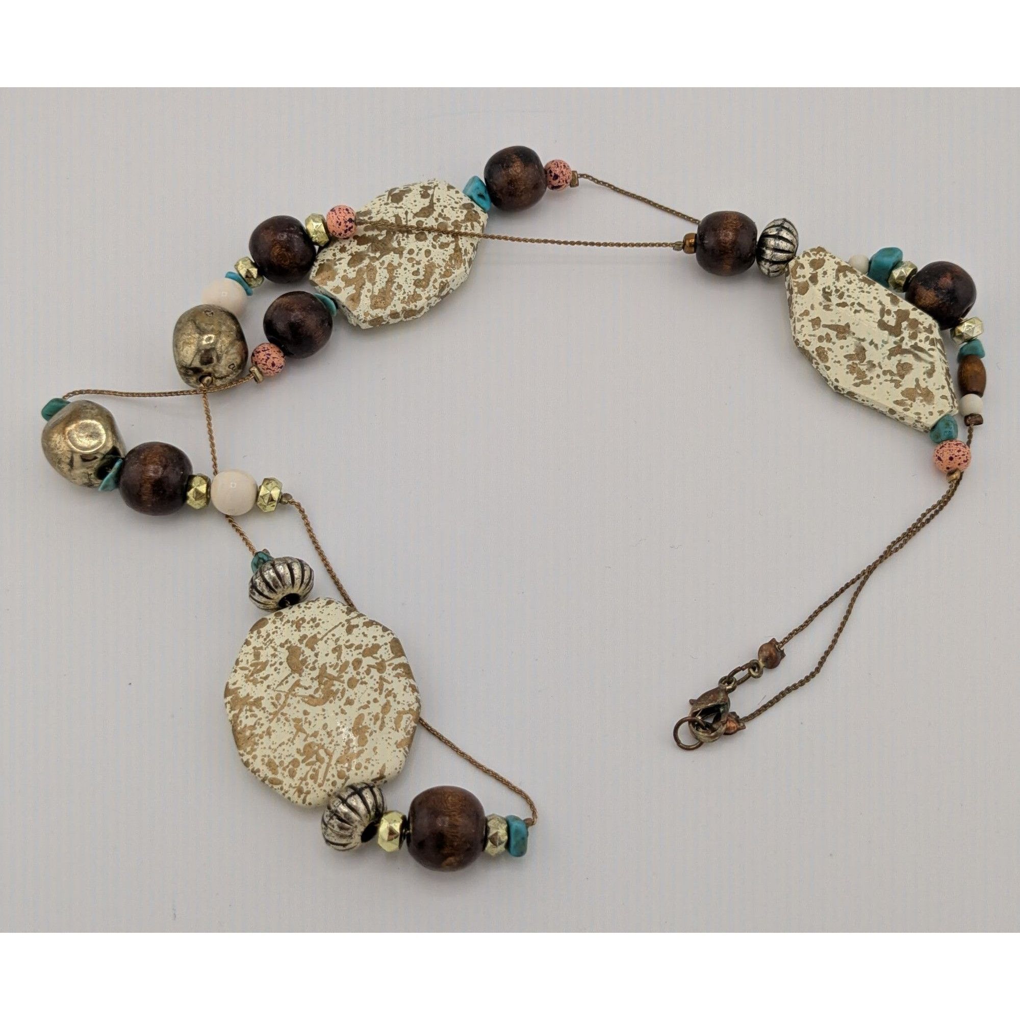 Other Vintage 90s Rustic Southwestern Beaded Station Necklace Size ONE SIZE - 5 Thumbnail