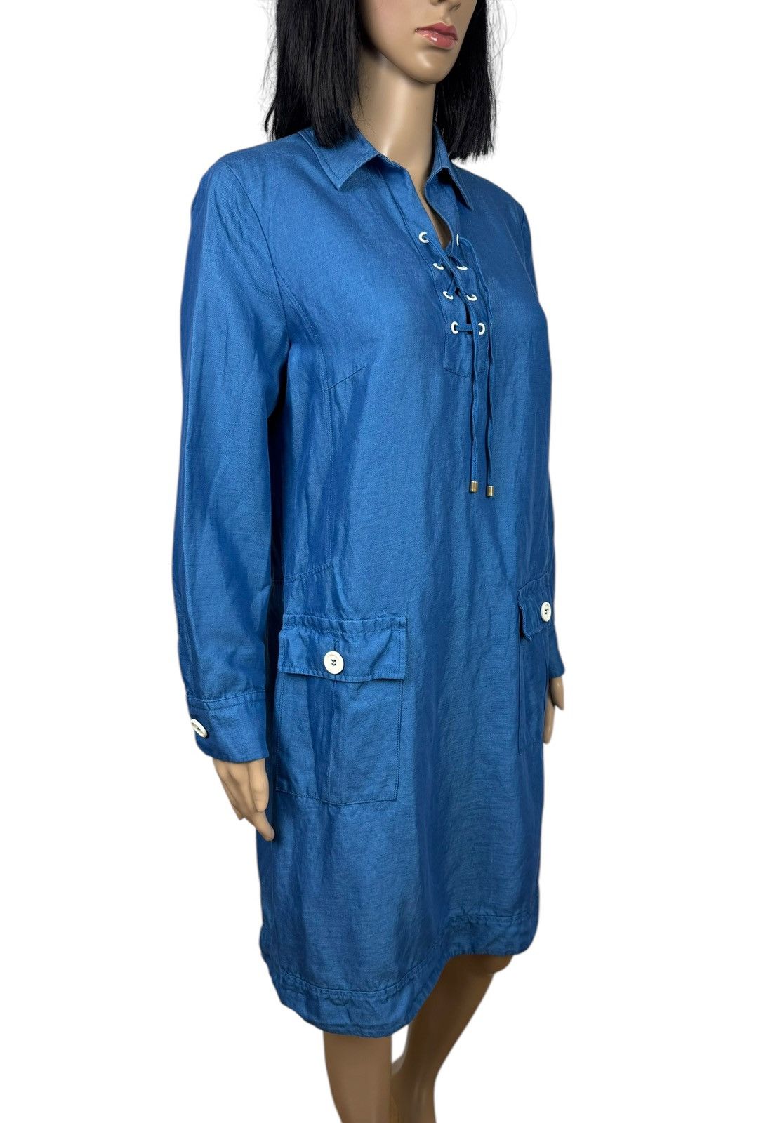 Bogner Sonia Bogner Shirt Dress Cotton Silk Linen size L Size L / US 10 / IT 46 - 5 Thumbnail