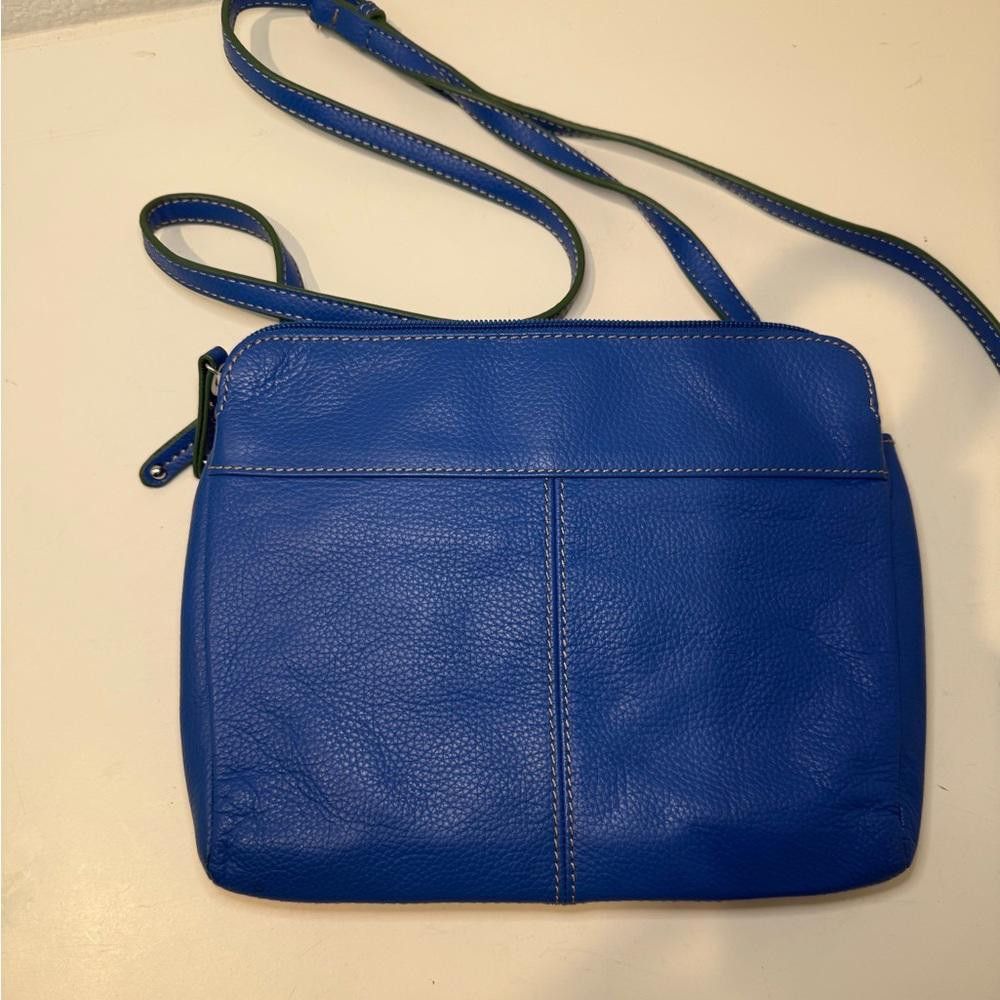 Designer Tignanello FUNCTIONISTA X-Body Leather Crossbody Royal Blue Size ONE SIZE - 5 Thumbnail
