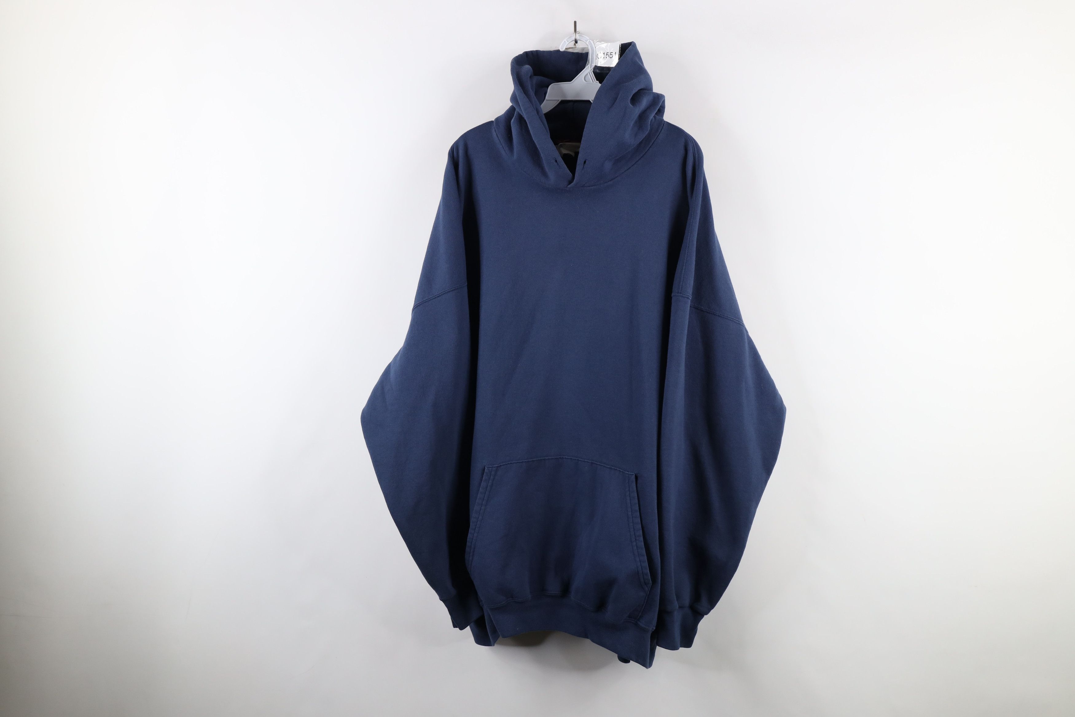 Vintage Vintage 90s Streetwear Heavyweight Hoodie Sweatshirt Blue Size US XXL / EU 58 / 5 - 1 Thumbnail