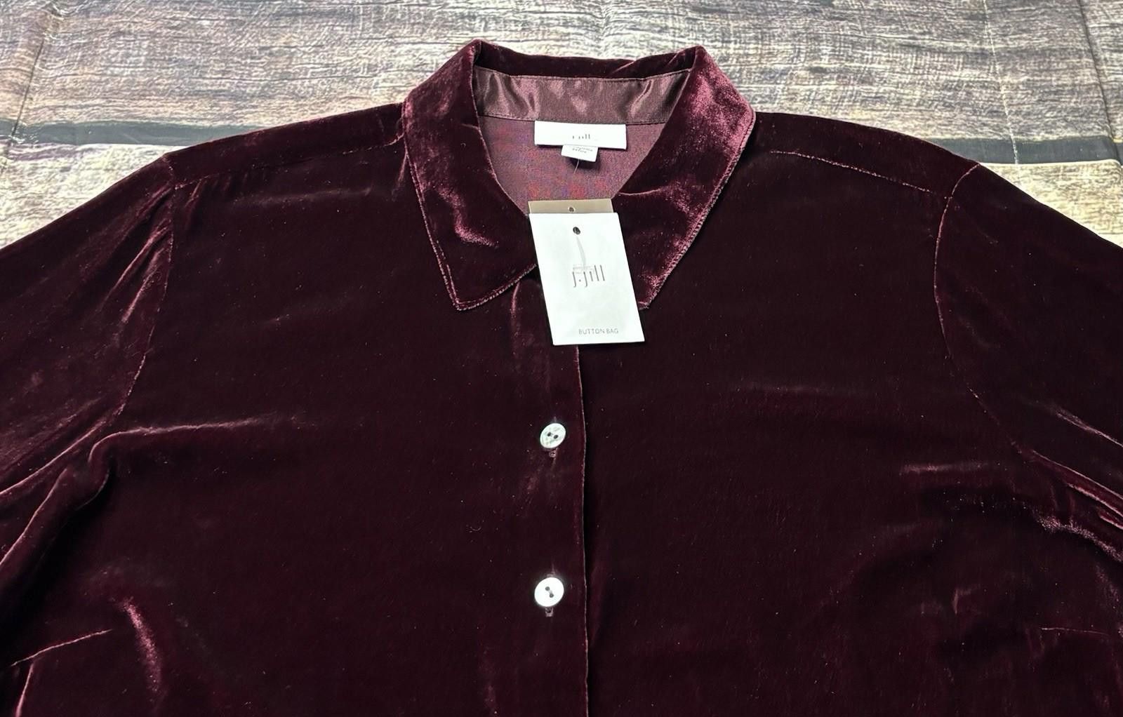 Other J Jill Top Womens Small Petite Velour Velvet Silk Blend Size S / US 4 / IT 40 - 4 Thumbnail
