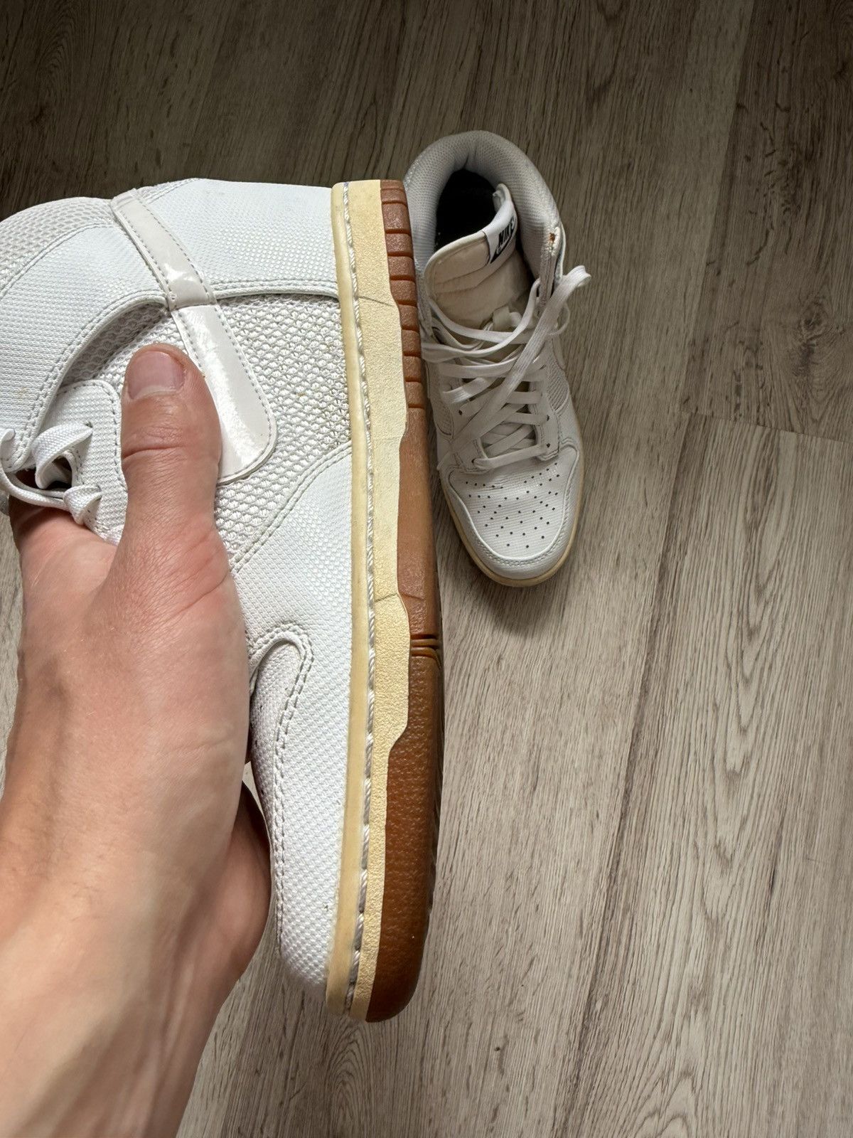 Nike RARE🔥 Nike Dunk Sky Hi Mesh White Leather Sz Sneaker Wedge Size US 8.5 / IT 38.5 - 2 Thumbnail