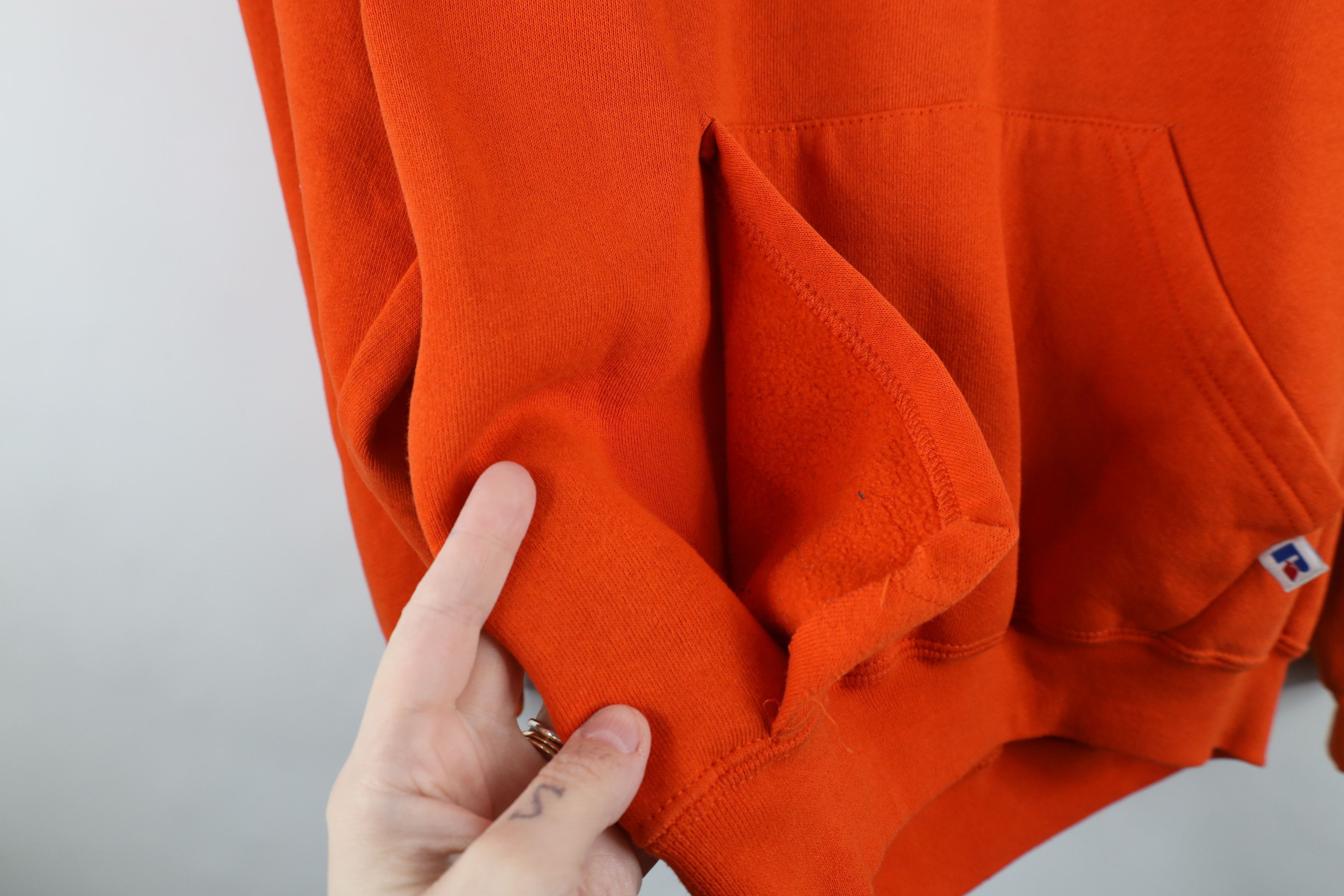Russell Athletic × Vintage Vintage 90s Russell Athletic Riddell Football Hoodie Orange Size US M / EU 48-50 / 2 - 6 Thumbnail