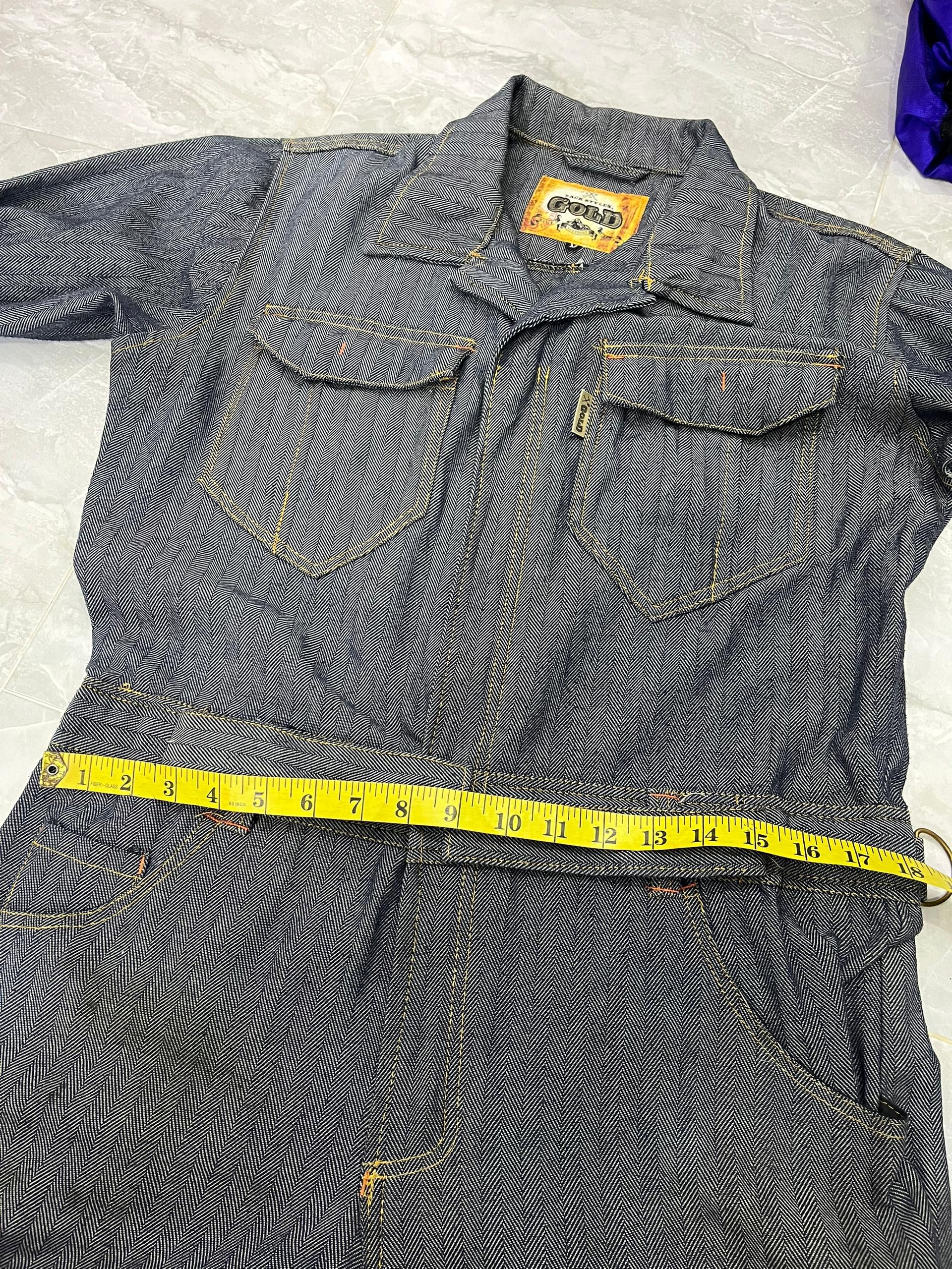 Japanese Brand Zack Styles Gold Herringbone Denim Coverall Size US S / EU 44-46 / 1 - 22 Thumbnail
