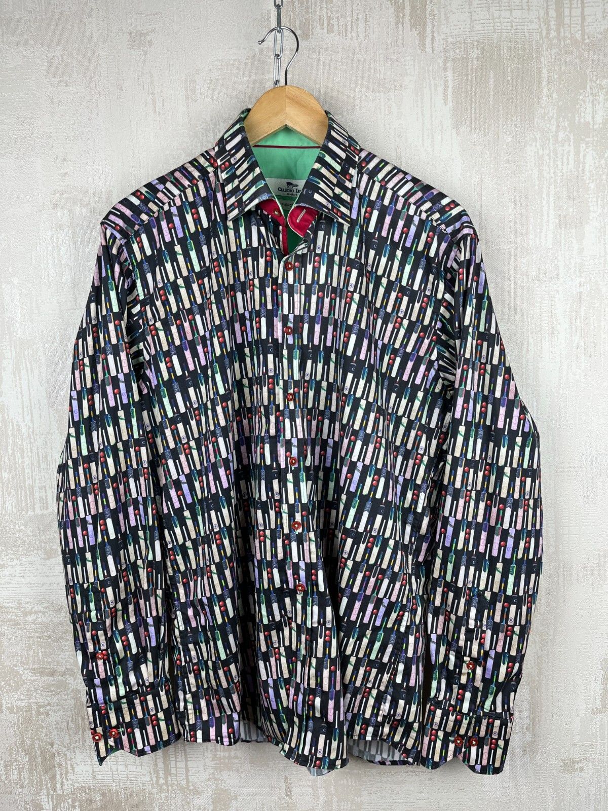 Other Claudio Lugli Cricket Ball Bet Print Long Sleeve Shirt Size US L / EU 52-54 / 3 - 8 Thumbnail