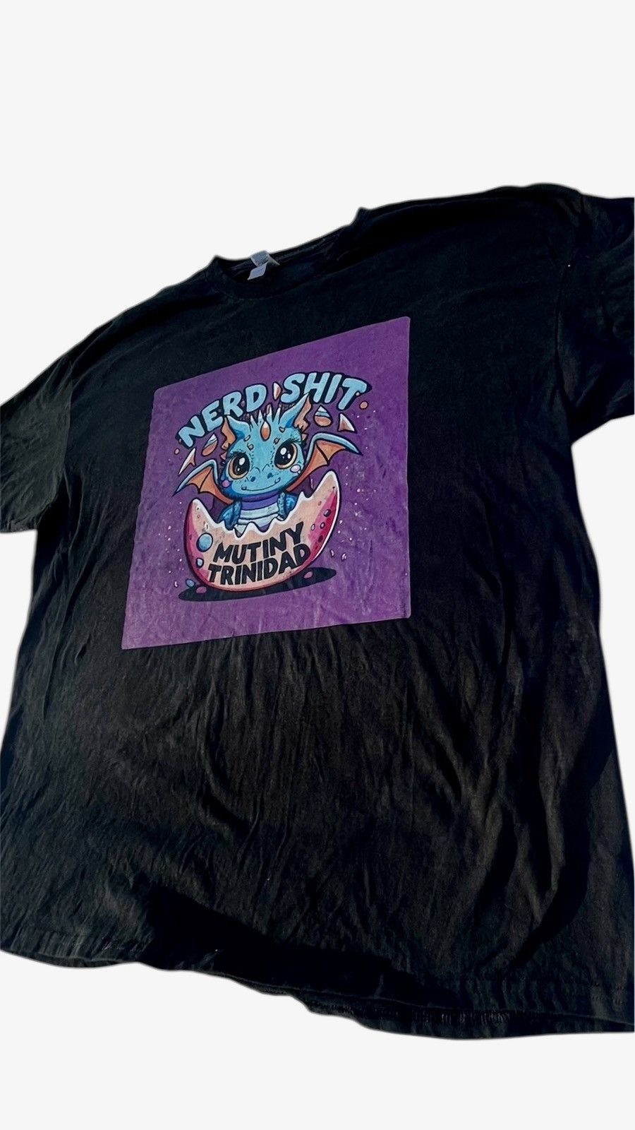 Tultex Black “Nerd Shit” Dragon Graphic T-Shirt – Mutiny Trinidad Size US XL / EU 56 / 4 - 1 Thumbnail