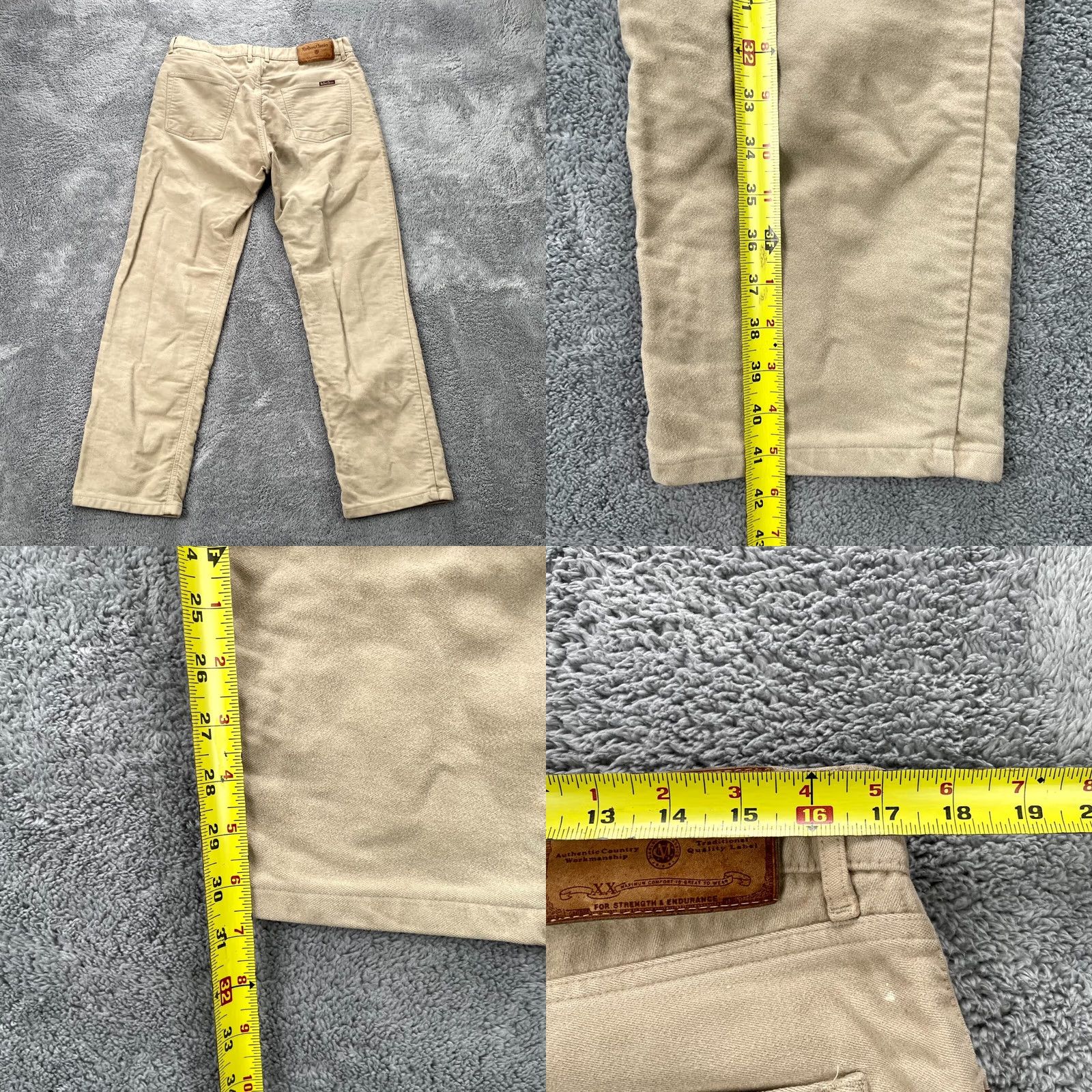 Marlboro VINTAGE Marlboro Classics Pants Mens 34x31 Beige Cotton 5-Pocket Design Straight Leg Jeans Regular Fit Waist 34 Block Logo 90s USA Classic Mens Size US 34 / EU 50 - 8 Thumbnail