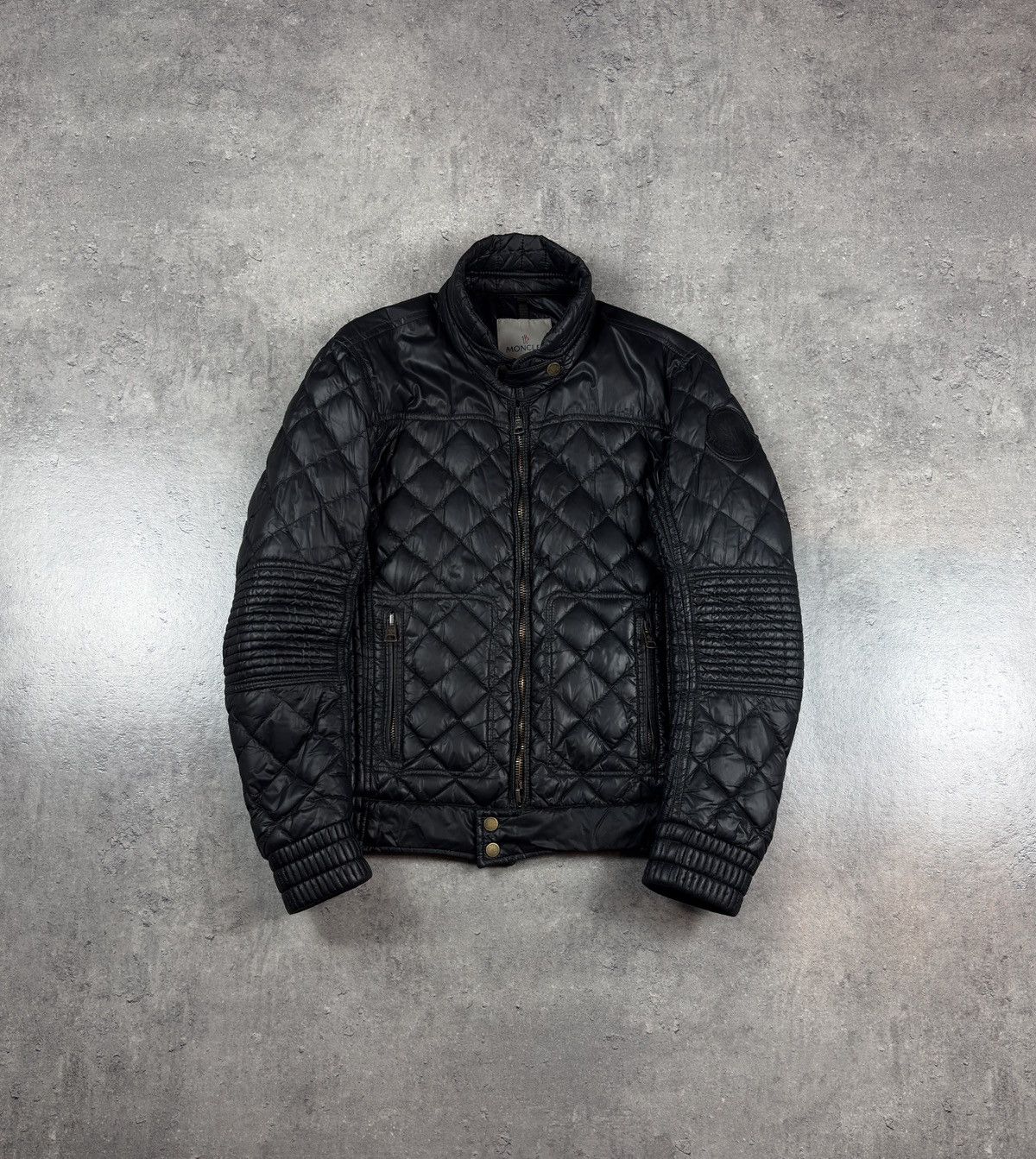 Moncler Moncler Quilted Moto Jacket Big Logo biker black size 1 Size US S / EU 44-46 / 1 - 1 Thumbnail