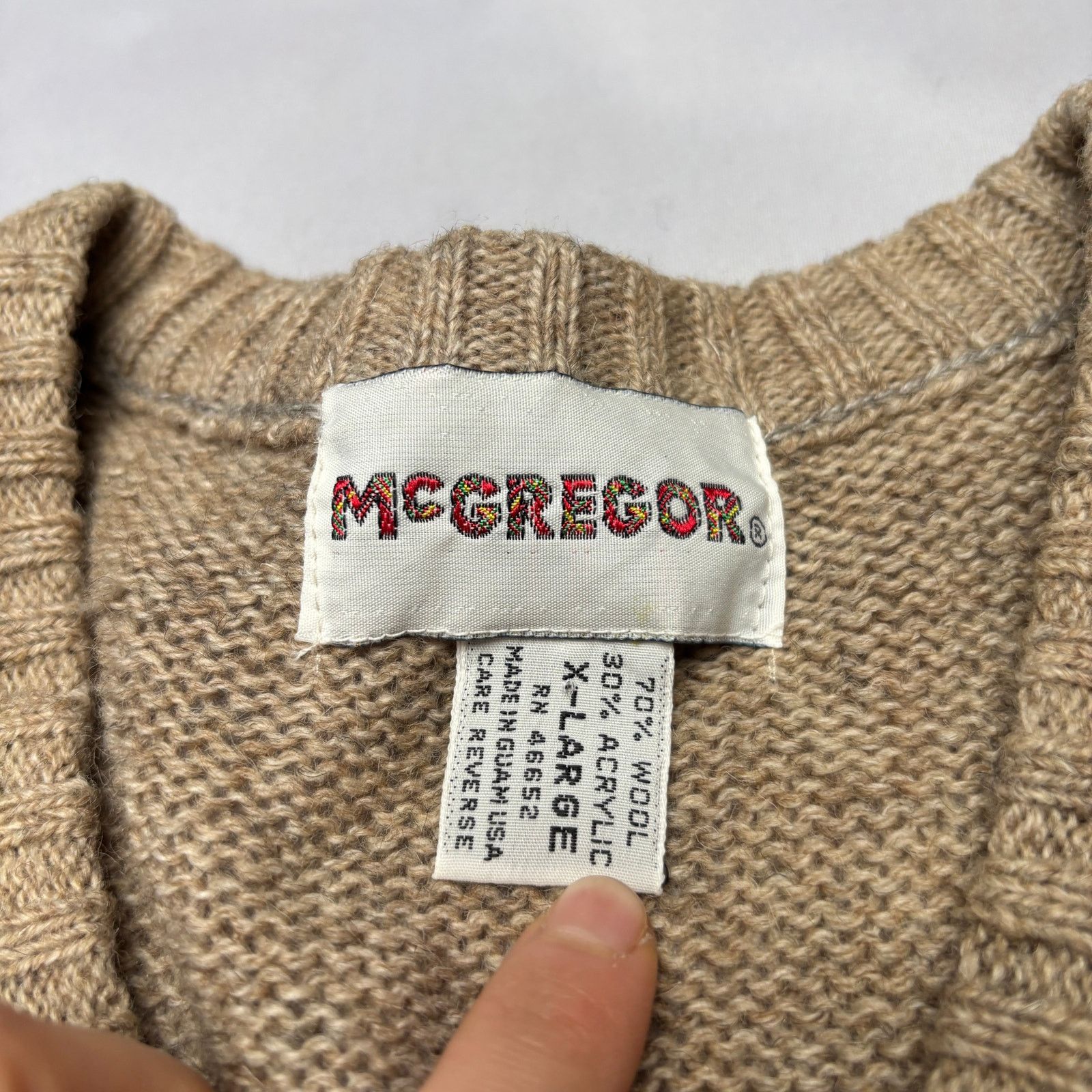 McGregor Vintage McGregor Wool Blend Sweater Vest XL Chevron Knit Size US XL / EU 56 / 4 - 4 Thumbnail