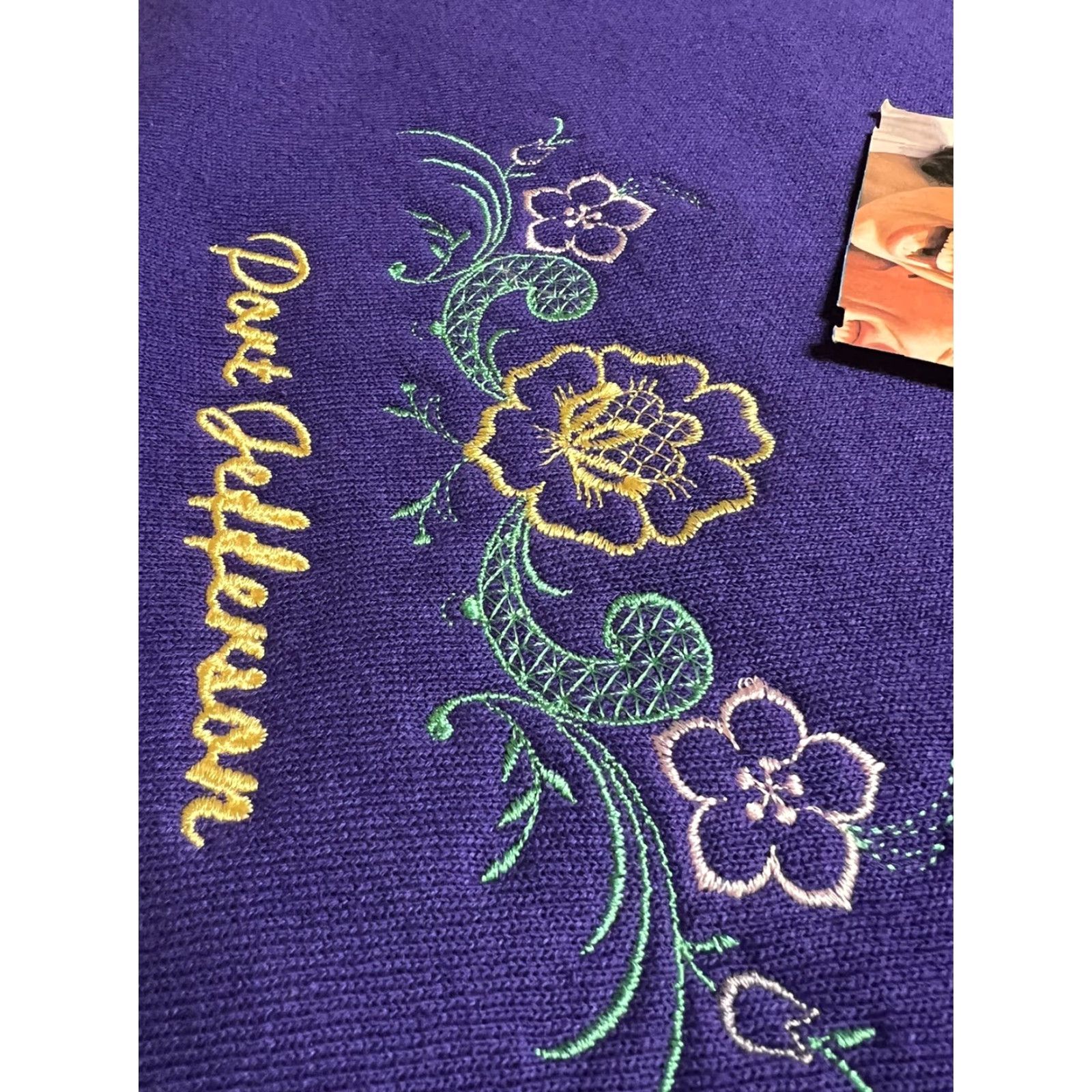 Vintage VINTAGE Newport Purple Long Sleeve Sweatshirt XL Women Embroidered Pullover Cotton Blend Size XL / US 12-14 / IT 48-50 - 4 Thumbnail