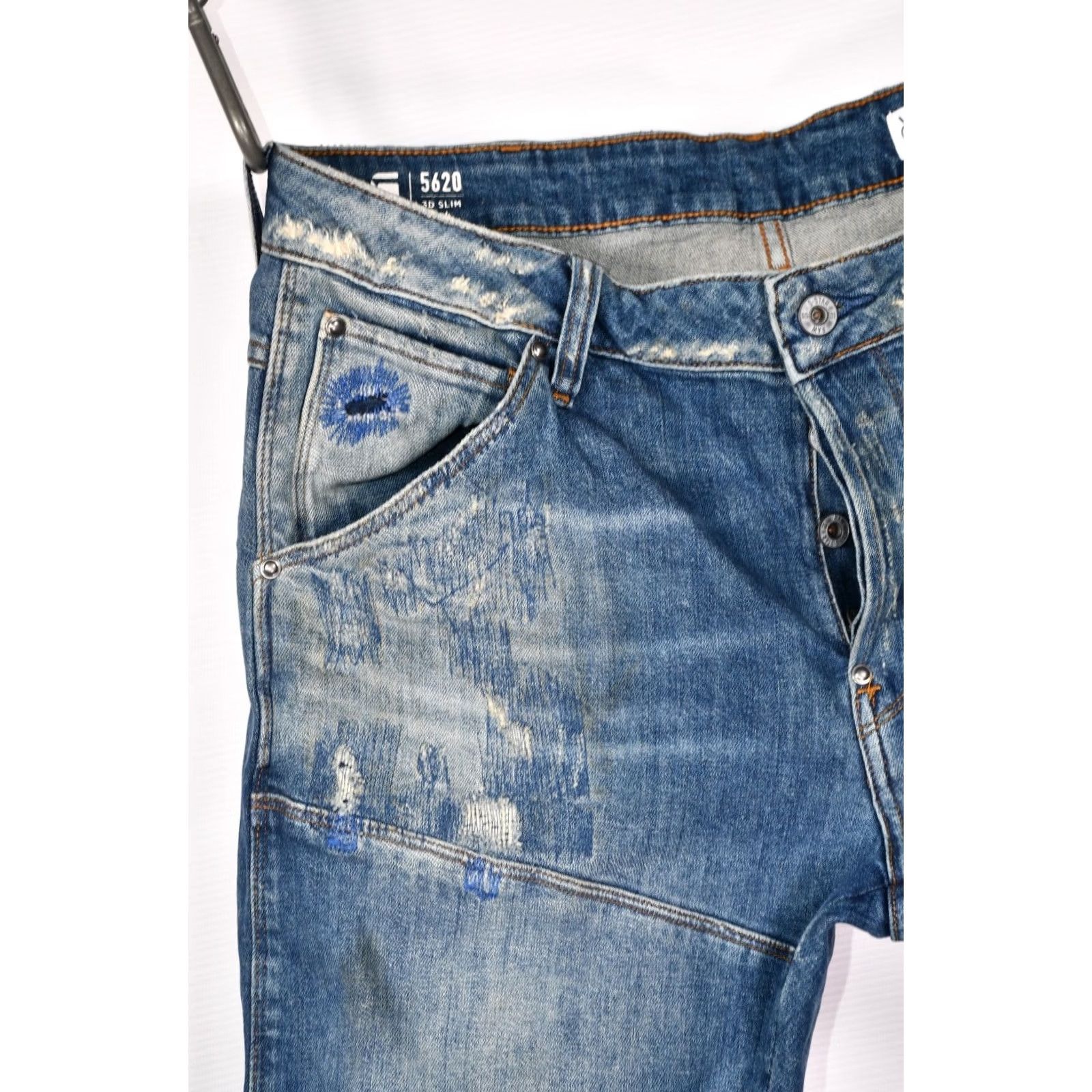 G-Star G-Star 5620 3D Slim Restored Denim Jeans Men W34 L30 Jeans Slim Blue Cotton 5-Pocket 98% Cotton 2% Elastane Men 34x30 Size US 34 / EU 50 - 7 Thumbnail